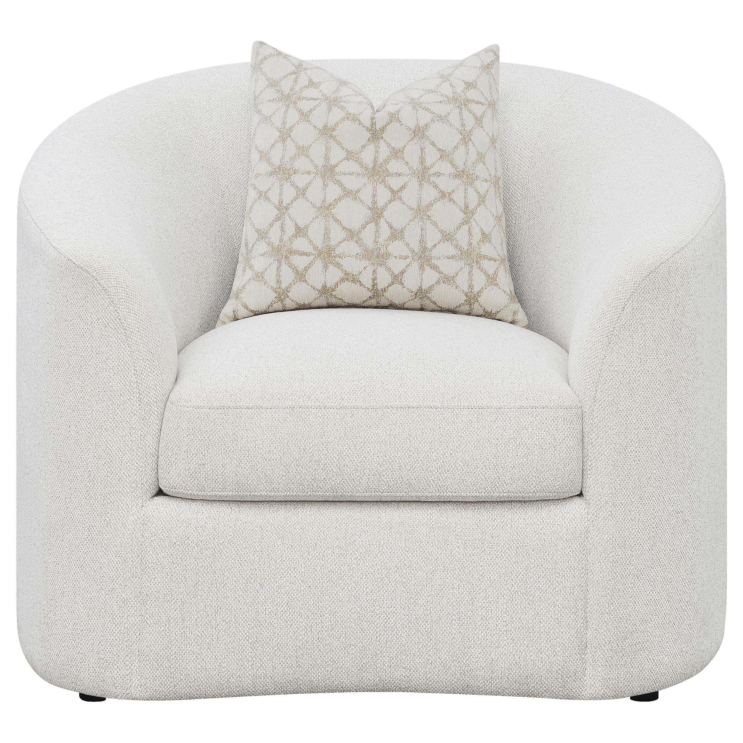  Coaster Furniture Rainn 509173 Boucle Upholstered Sloped Arm Accent Chair - Latte IMAGE 2