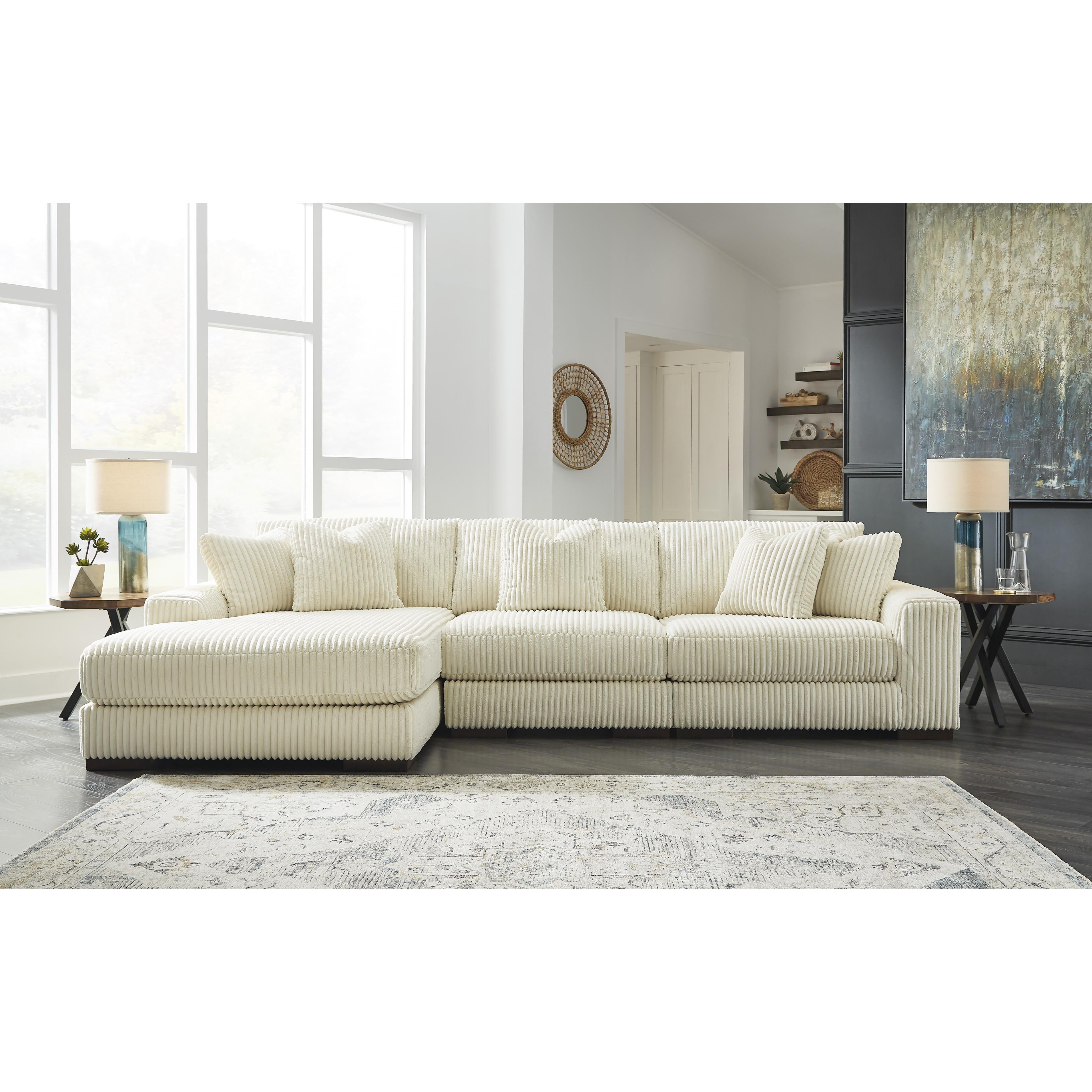  Manufacturer Color_Ivory --  Signature Design by Ashley Lindyn Fabric 3 pc Sectional IMAGE 2