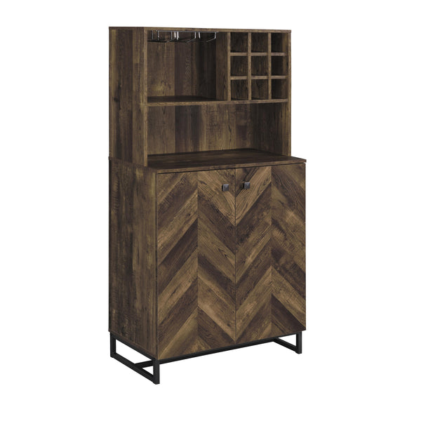 Coaster Furniture Mendoza 182082 2-door Home Bar Cabinet Wine Storage - Rustic Oak