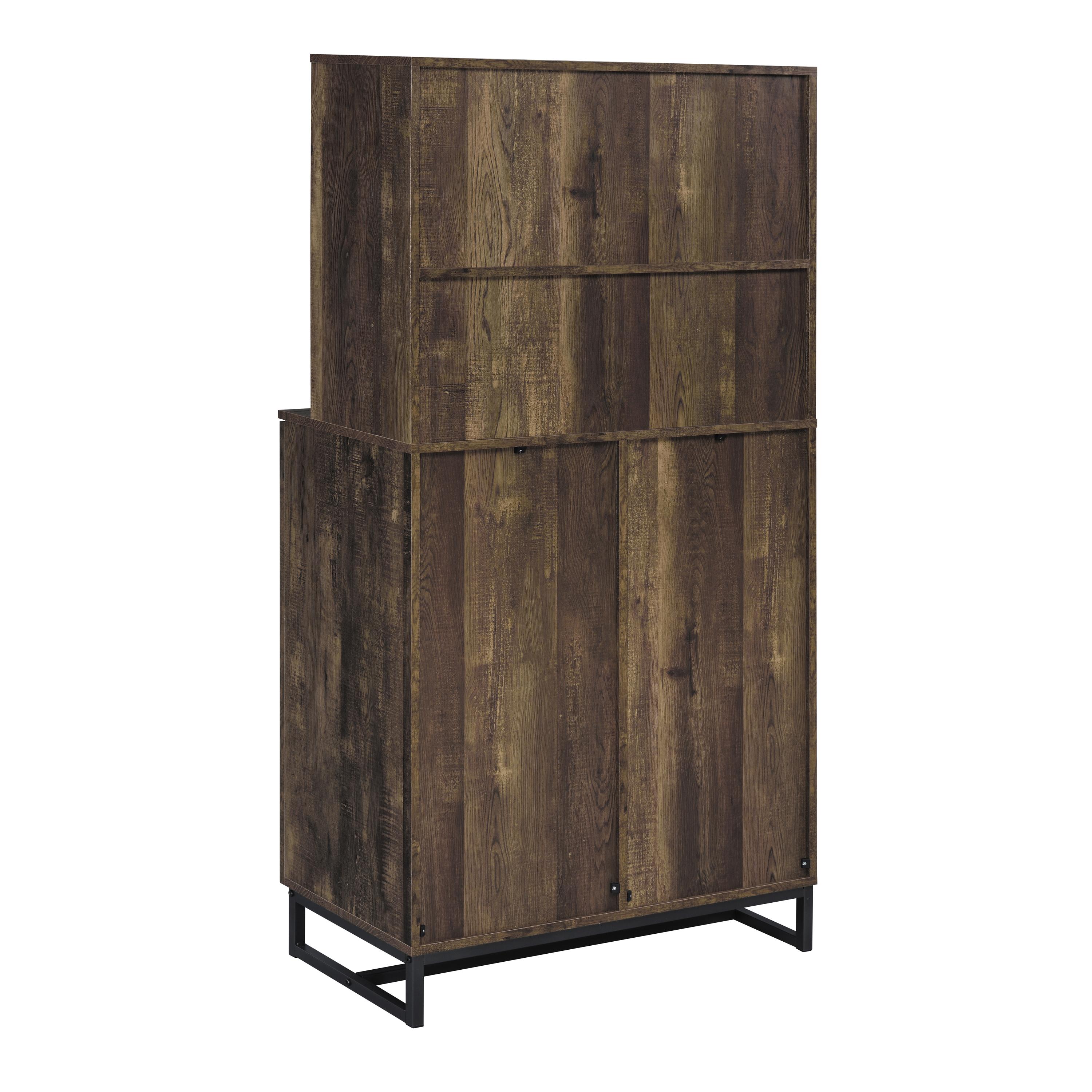 Coaster Furniture Mendoza 182082 2-door Home Bar Cabinet Wine Storage - Rustic Oak IMAGE 6