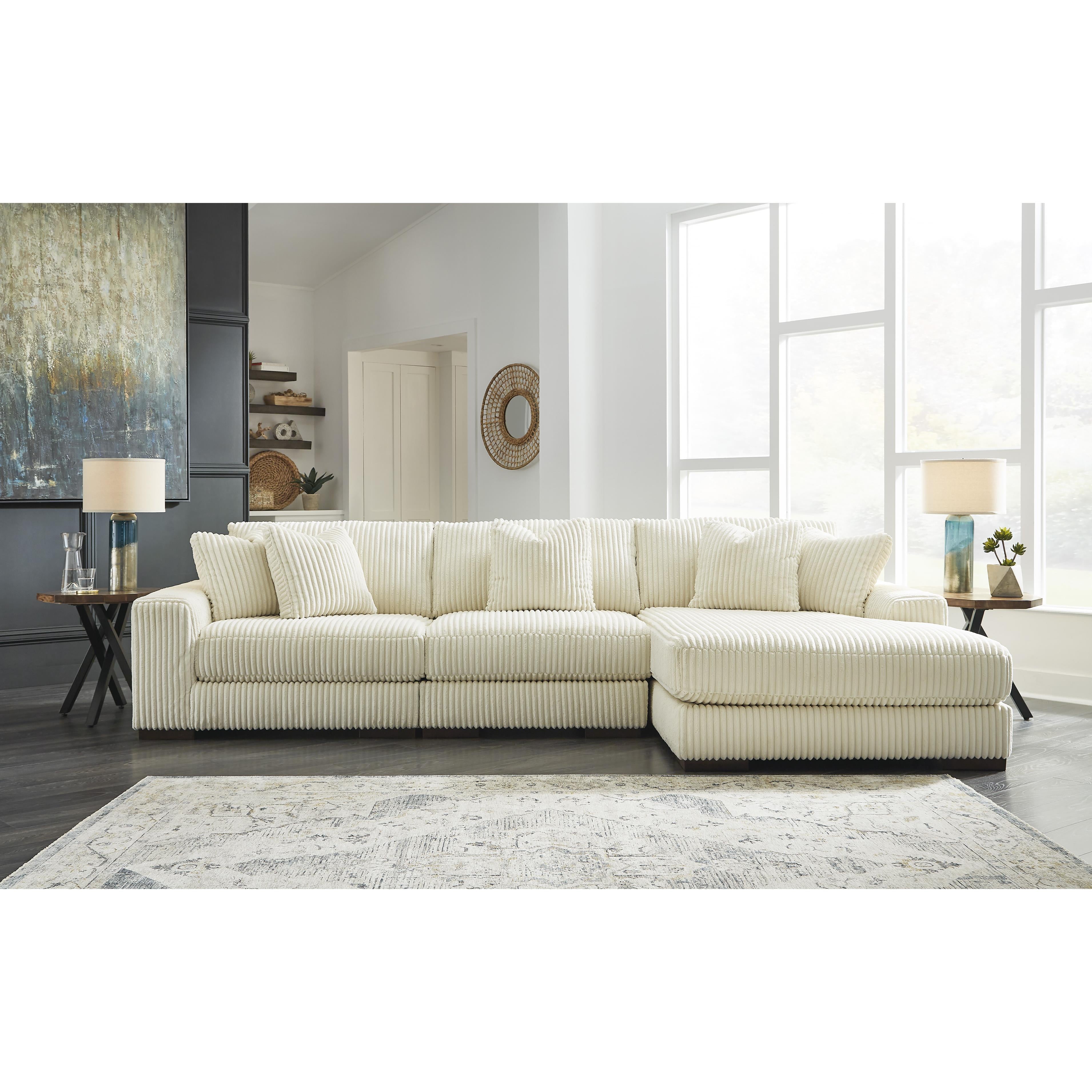  Manufacturer Color_Ivory --  Signature Design by Ashley Lindyn Fabric 3 pc Sectional IMAGE 2