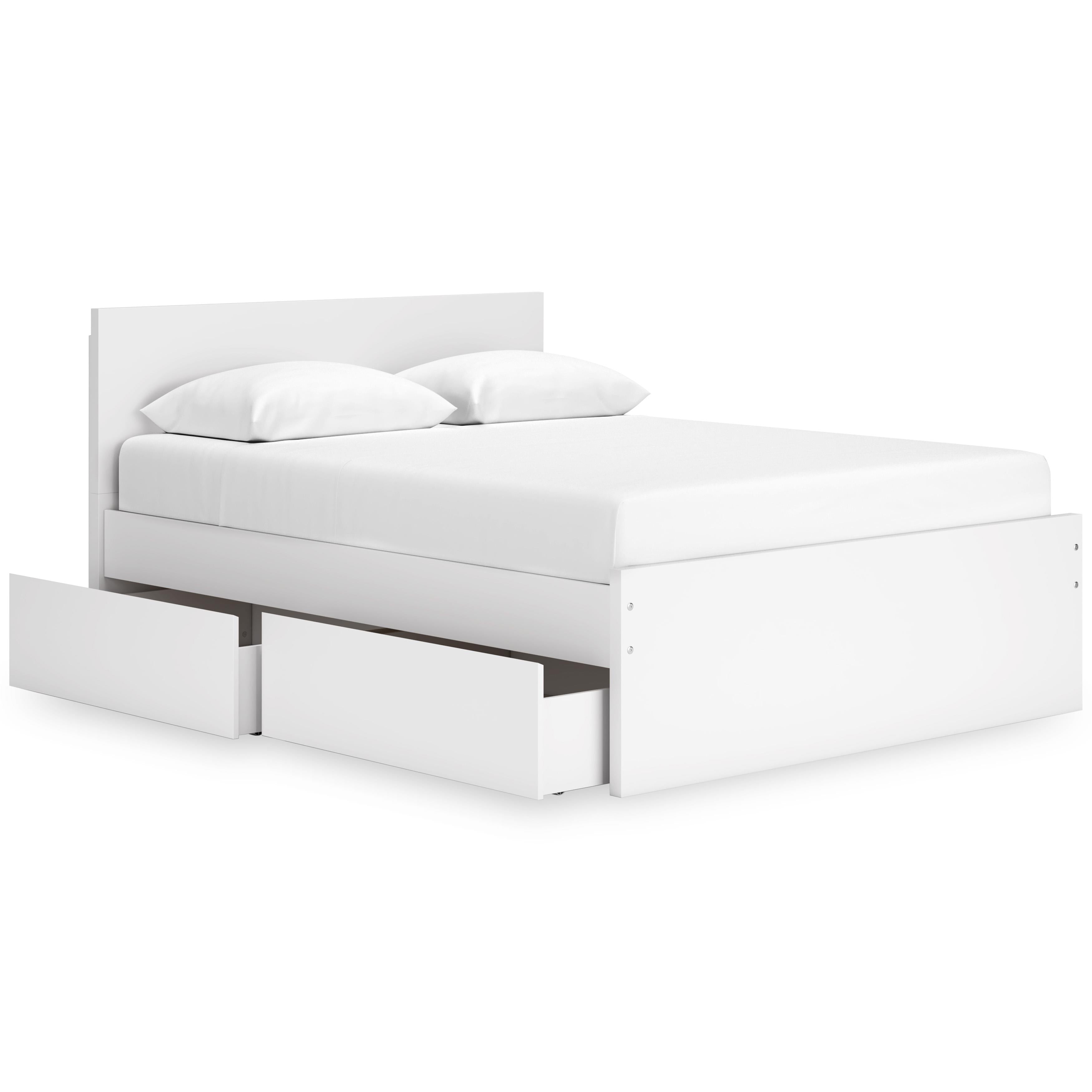  Size_Queen --  Onita EB9630B12 Queen Panel Platform Bed with 1 Side Storage IMAGE 2