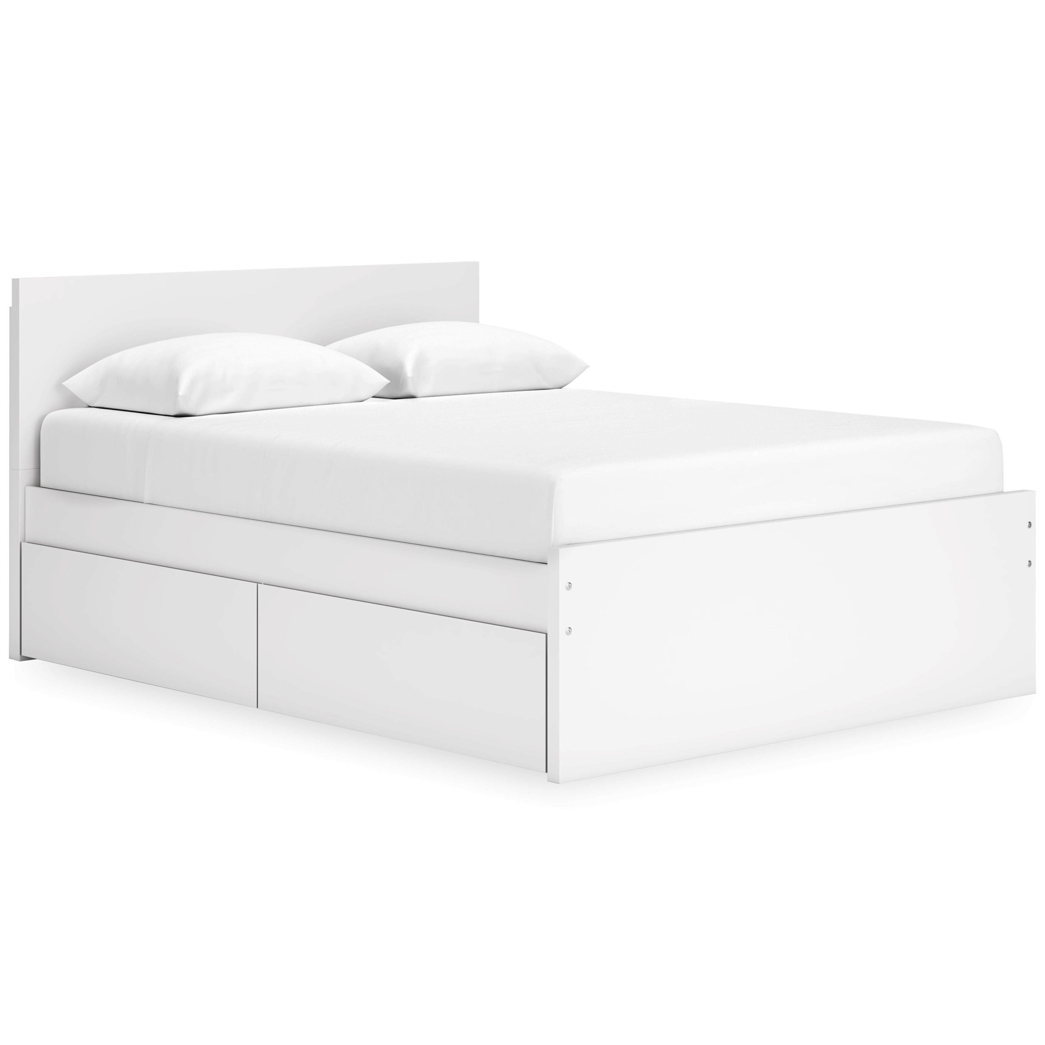  Size_Queen --  Onita EB9630B16 Queen Panel Platform Bed with 2 Side Storage IMAGE 1