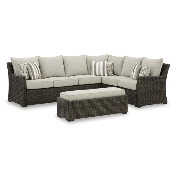 Signature Design by Ashley Brook Ranch P465-822 Sofa Sectional/Bench with Cushion