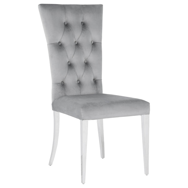 Coaster Furniture Kerwin 111103 Velvet Upholstered Dining Side Chair - Grey