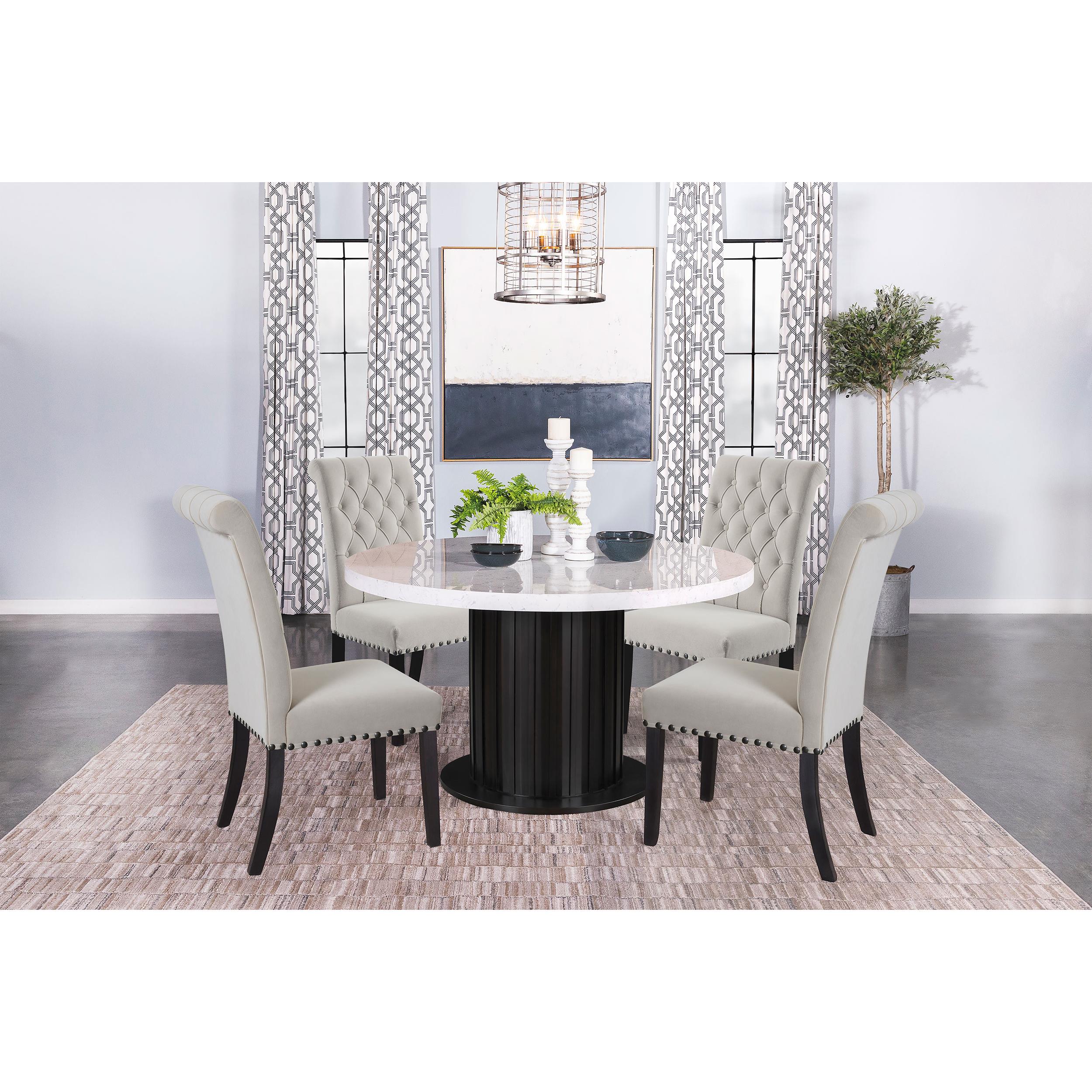  Coaster Furniture Alana 115182 Velvet Upholstered Dining Side Chair - Sand IMAGE 9