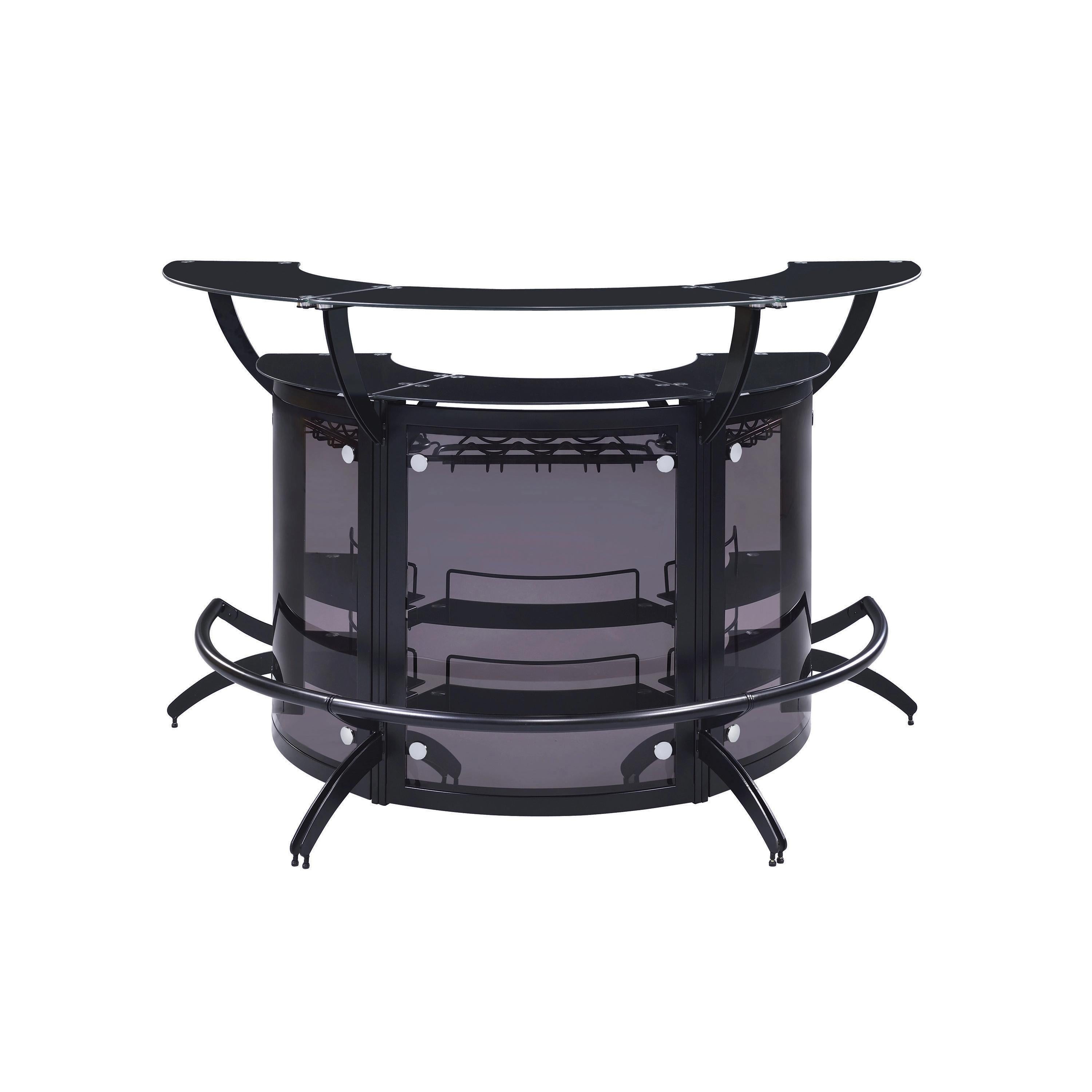  Coaster Furniture 182135-S3 Curved Bar Unit - Smoke/Black IMAGE 2