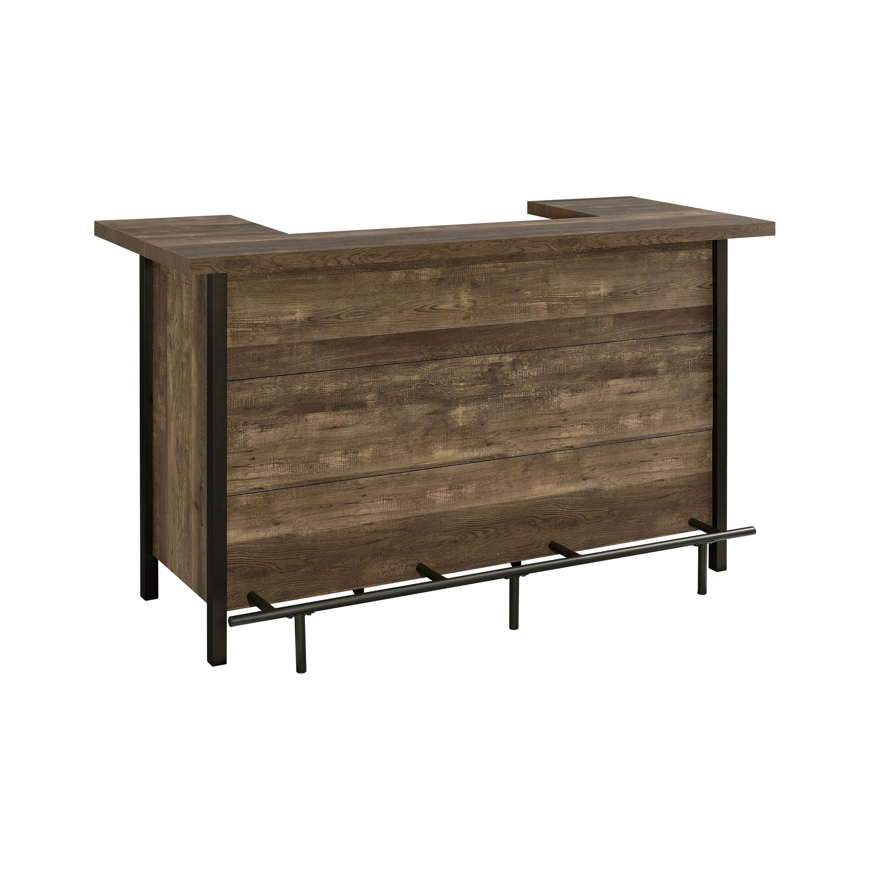  Coaster Furniture Bellemore 182104 Freestanding Home Bar Wine Cabinet - Rustic Oak IMAGE 1