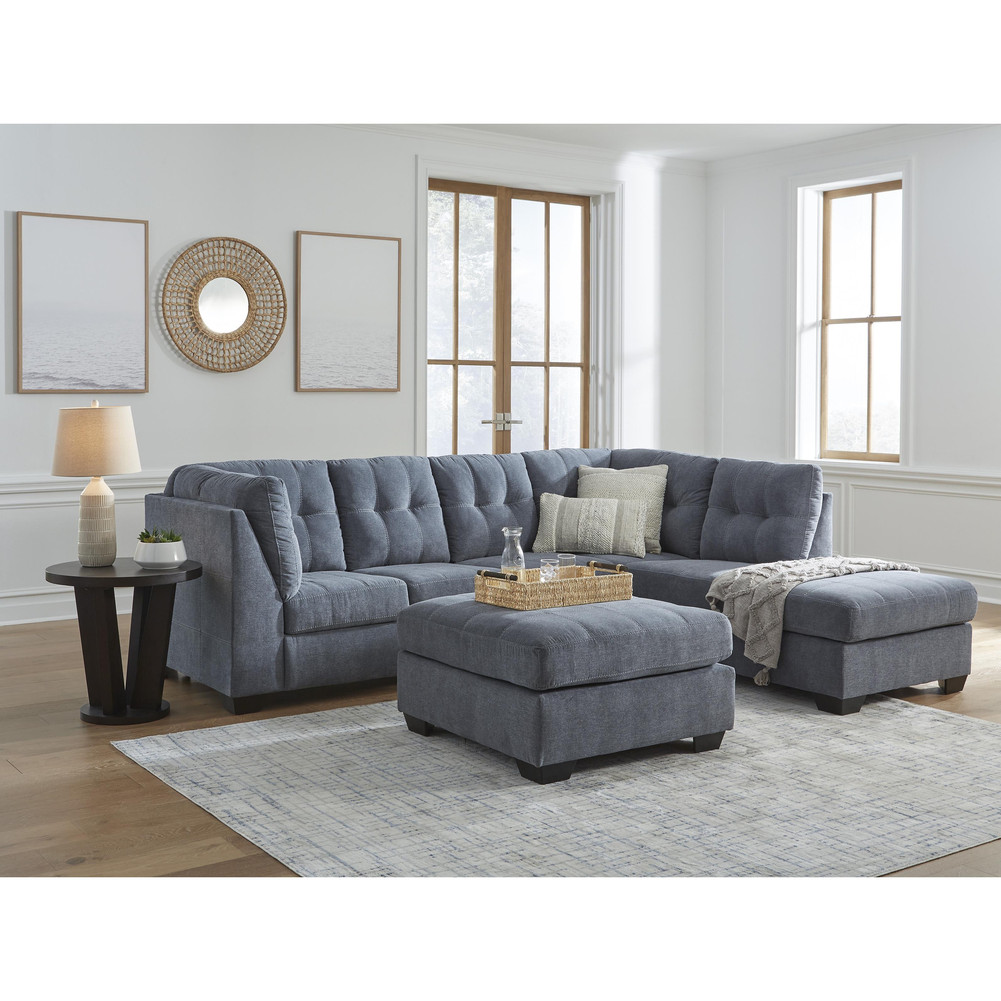  Manufacturer Color_Denim --  Signature Design by Ashley Marleton Fabric Ottoman IMAGE 10