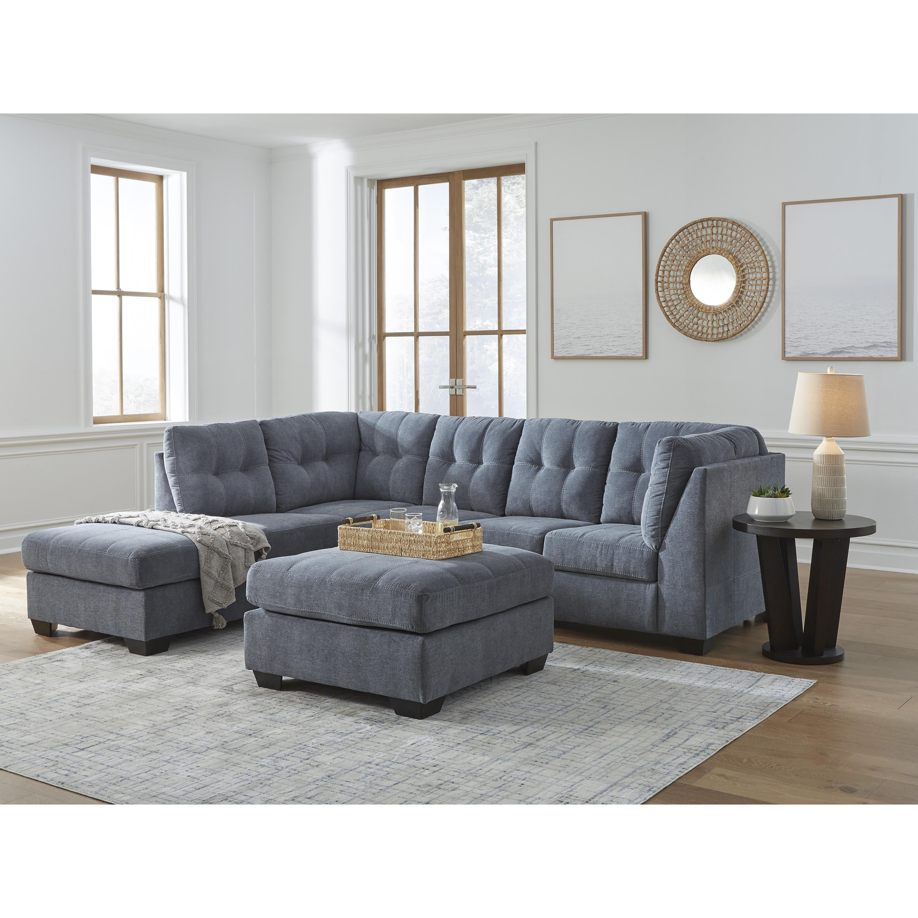  Manufacturer Color_Denim --  Signature Design by Ashley Marleton Fabric Ottoman IMAGE 12
