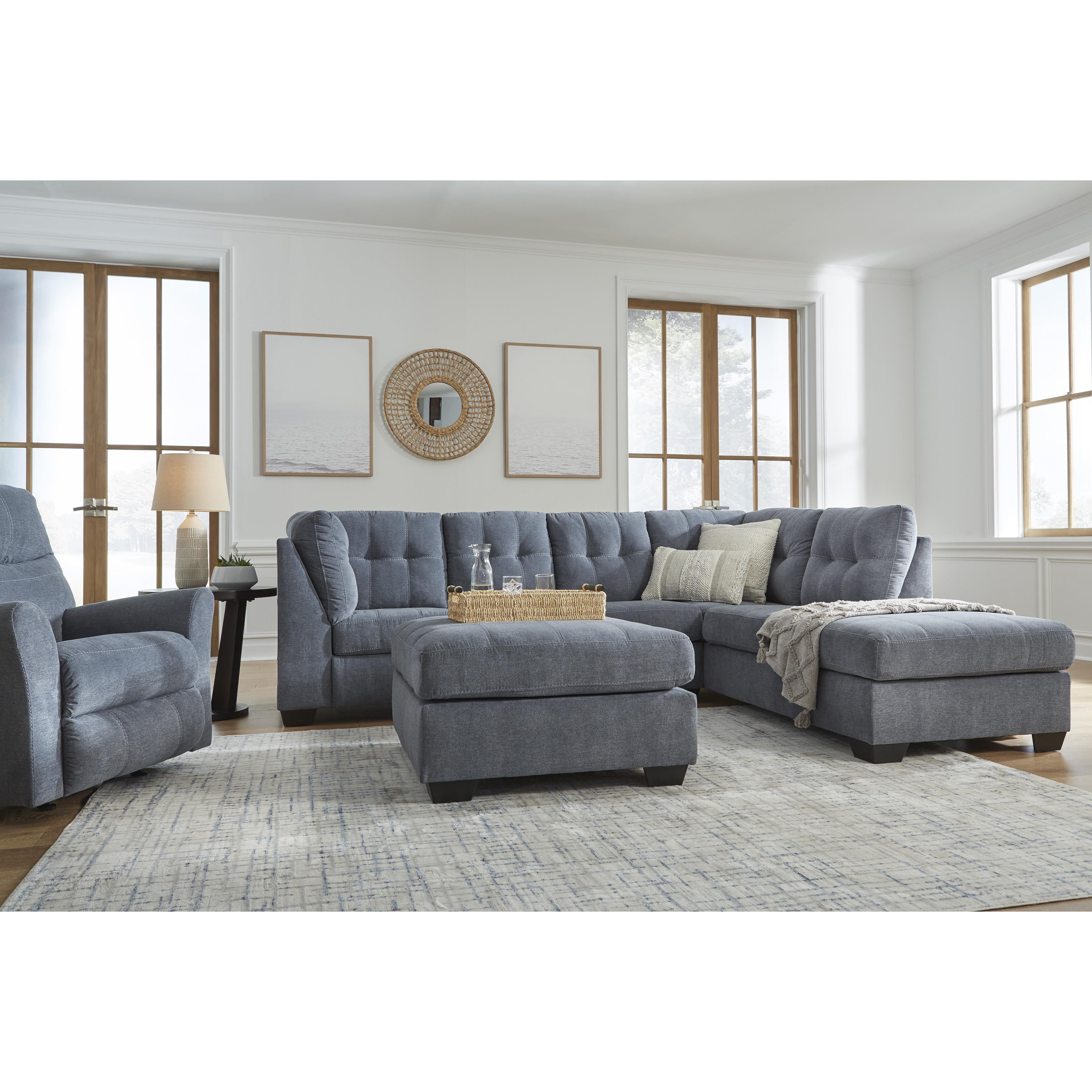  Manufacturer Color_Denim --  Signature Design by Ashley Marleton Fabric Ottoman IMAGE 5
