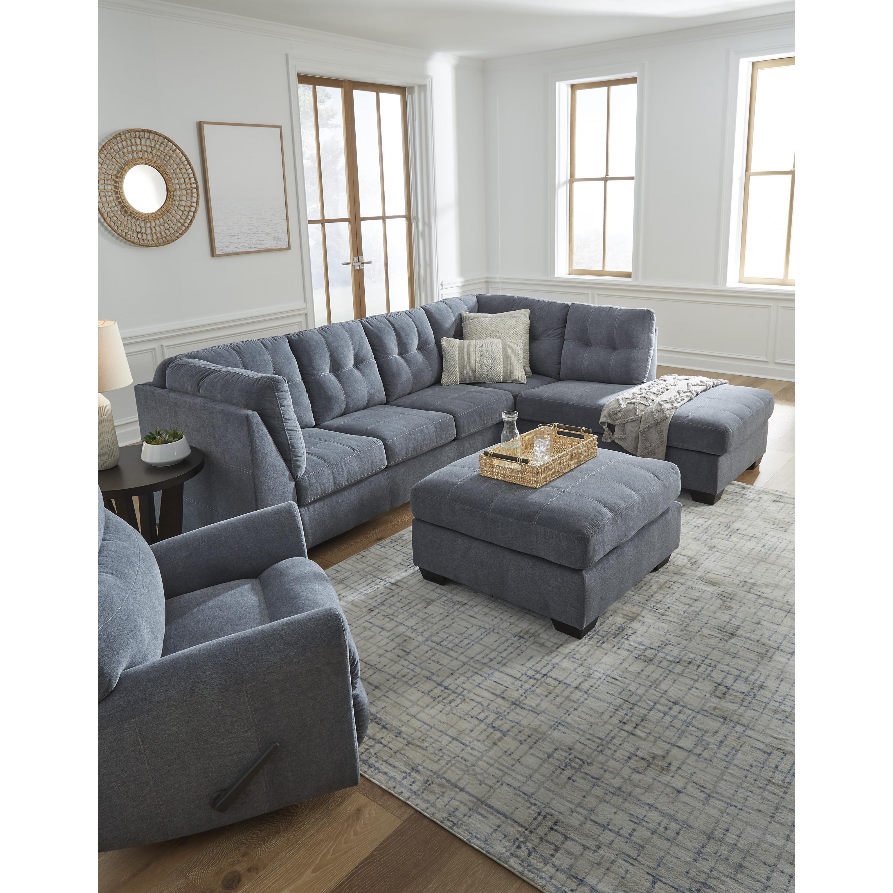  Manufacturer Color_Denim --  Signature Design by Ashley Marleton Fabric Ottoman IMAGE 6