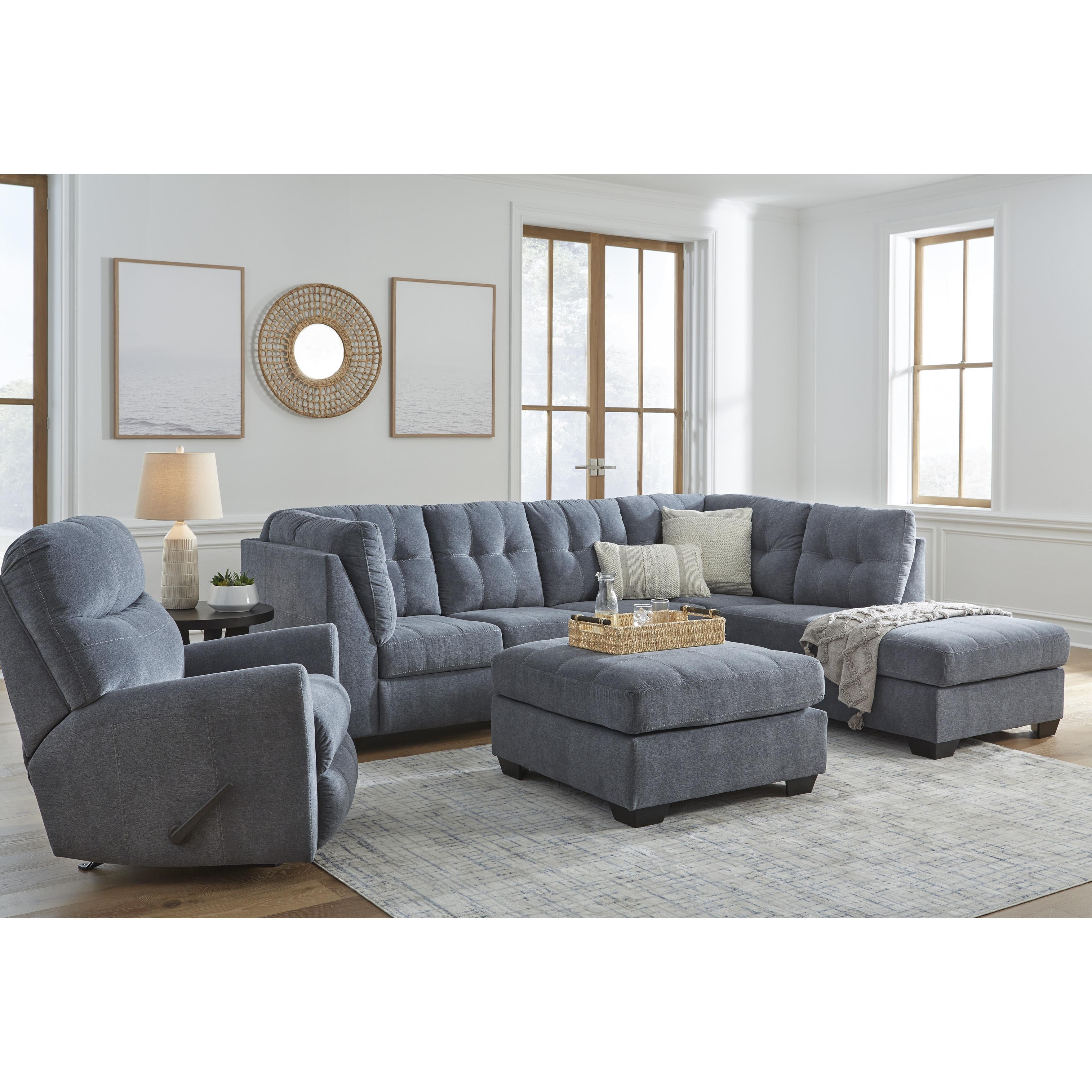  Manufacturer Color_Denim --  Signature Design by Ashley Marleton Fabric Ottoman IMAGE 8