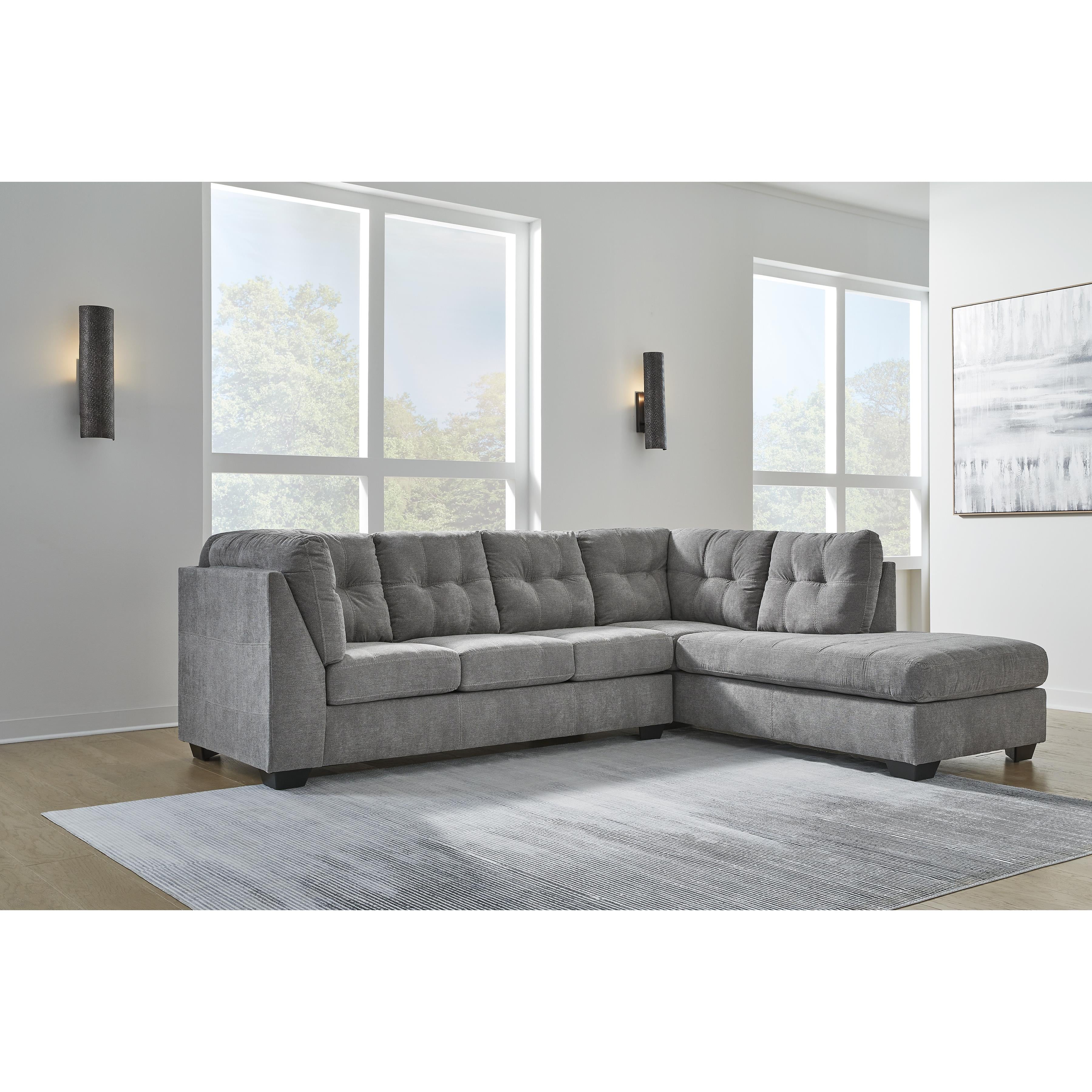  Manufacturer Color_Grey --  Marleton 55305S2 2 pc Sectional with Chaise IMAGE 3