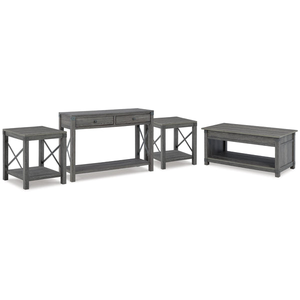Signature Design by Ashley Freedan T175T2 Lift-top Coffee Table, 2 End Tables and Console