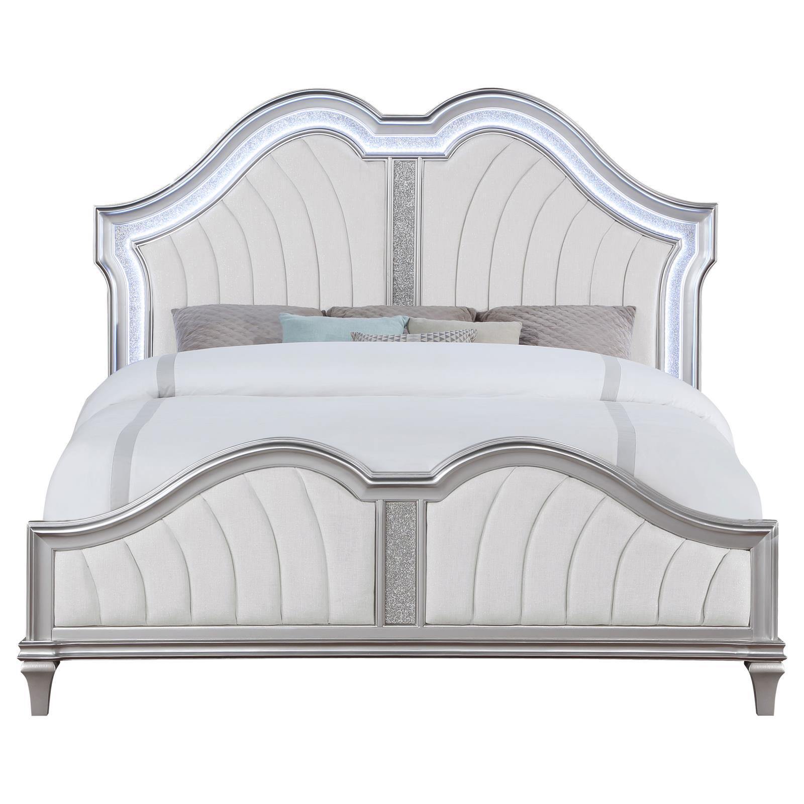  Size_Queen --  Coaster Furniture Evangeline Upholstered Panel Bed IMAGE 3