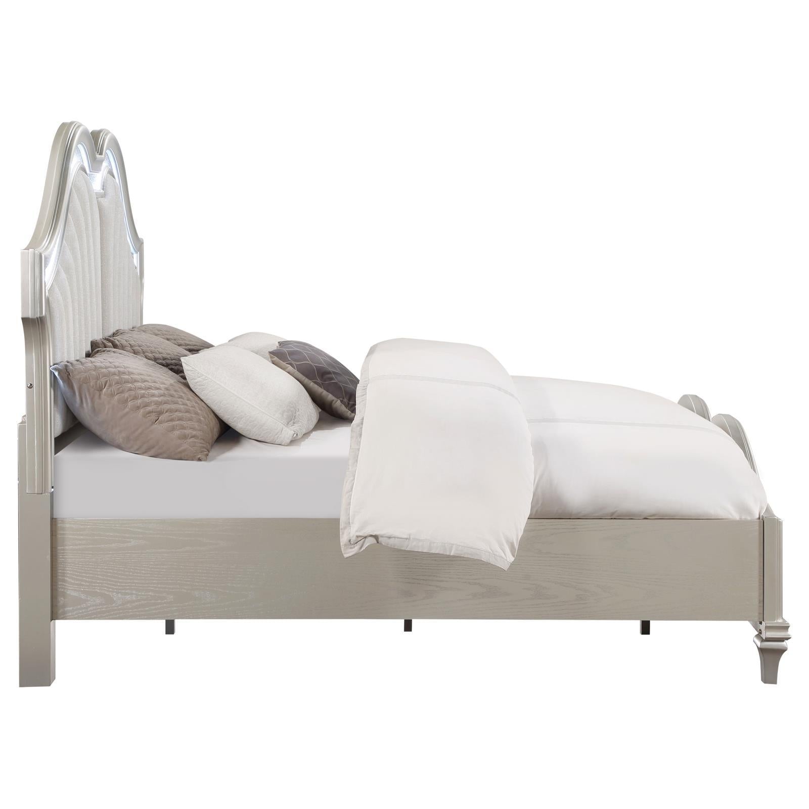  Size_Queen --  Coaster Furniture Evangeline Upholstered Panel Bed IMAGE 4