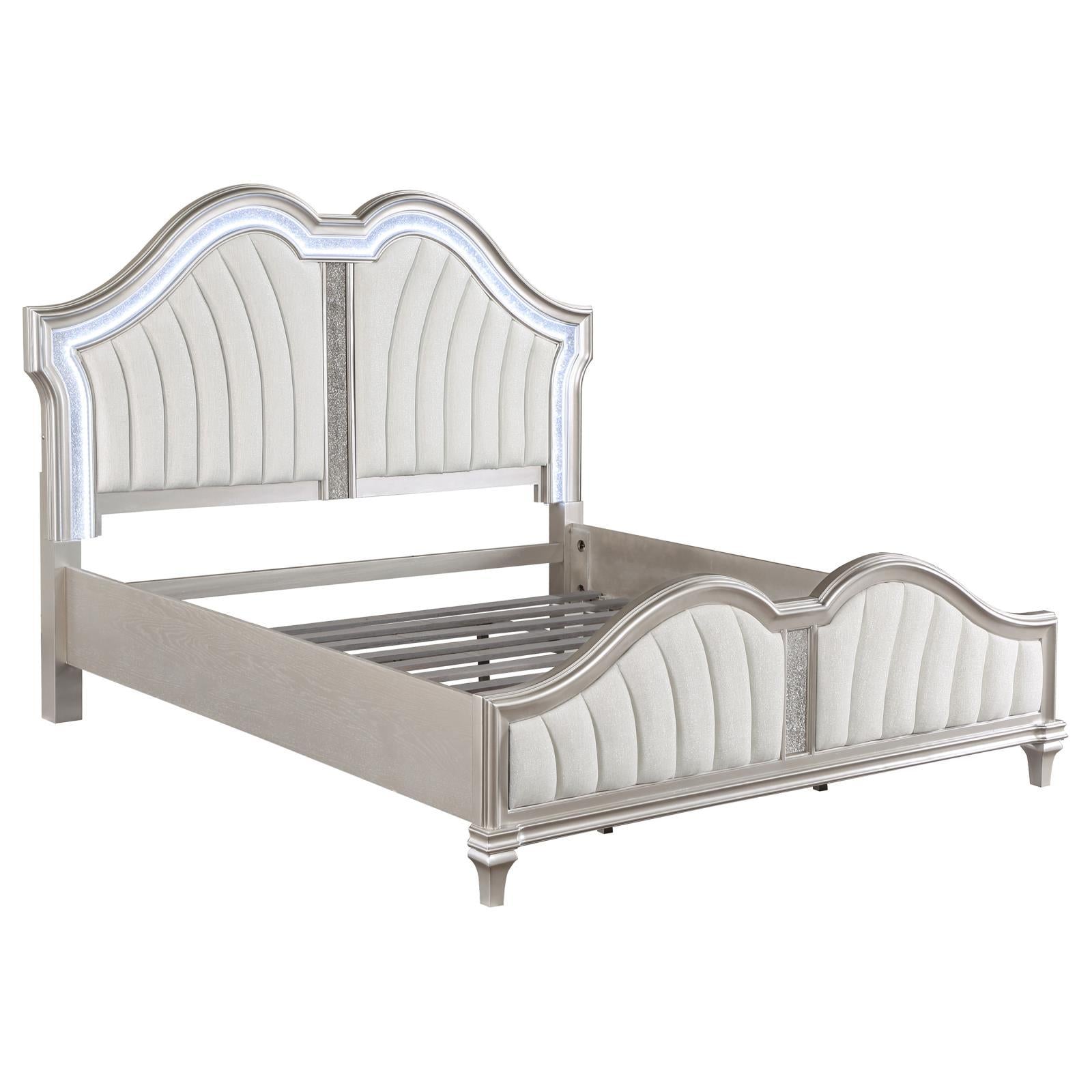  Size_Queen --  Coaster Furniture Evangeline Upholstered Panel Bed IMAGE 5