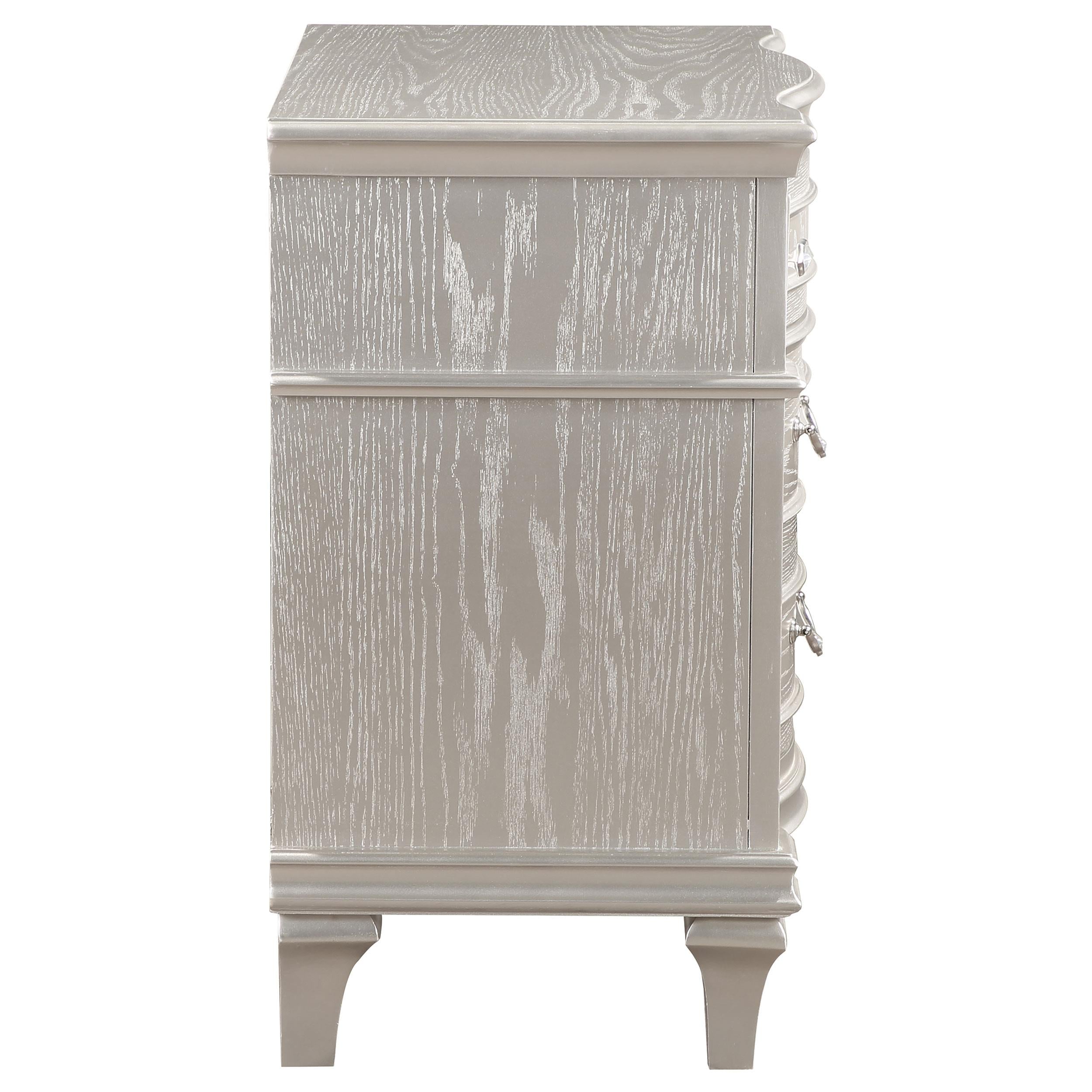  Coaster Furniture Evangeline 223392 3-Drawer Nightstand - Silver Oak IMAGE 8