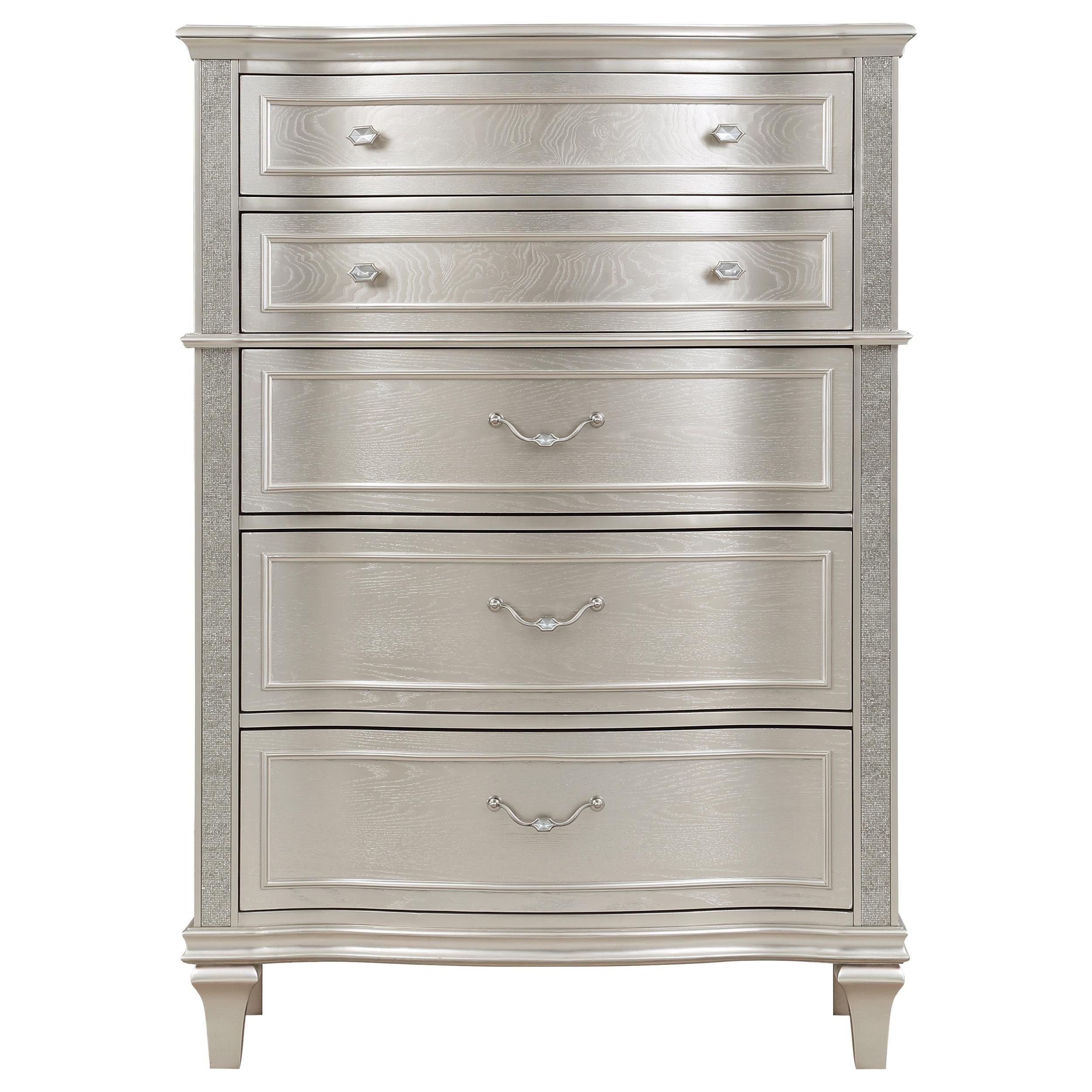  Coaster Furniture Evangeline 223395 6-Drawer Bedroom Chest - Silver Oak IMAGE 2