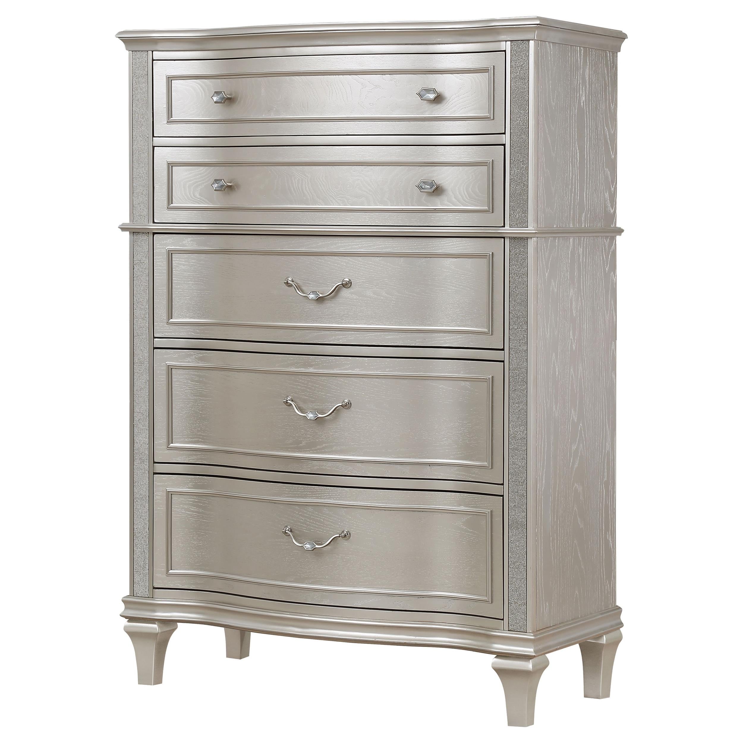  Coaster Furniture Evangeline 223395 6-Drawer Bedroom Chest - Silver Oak IMAGE 3