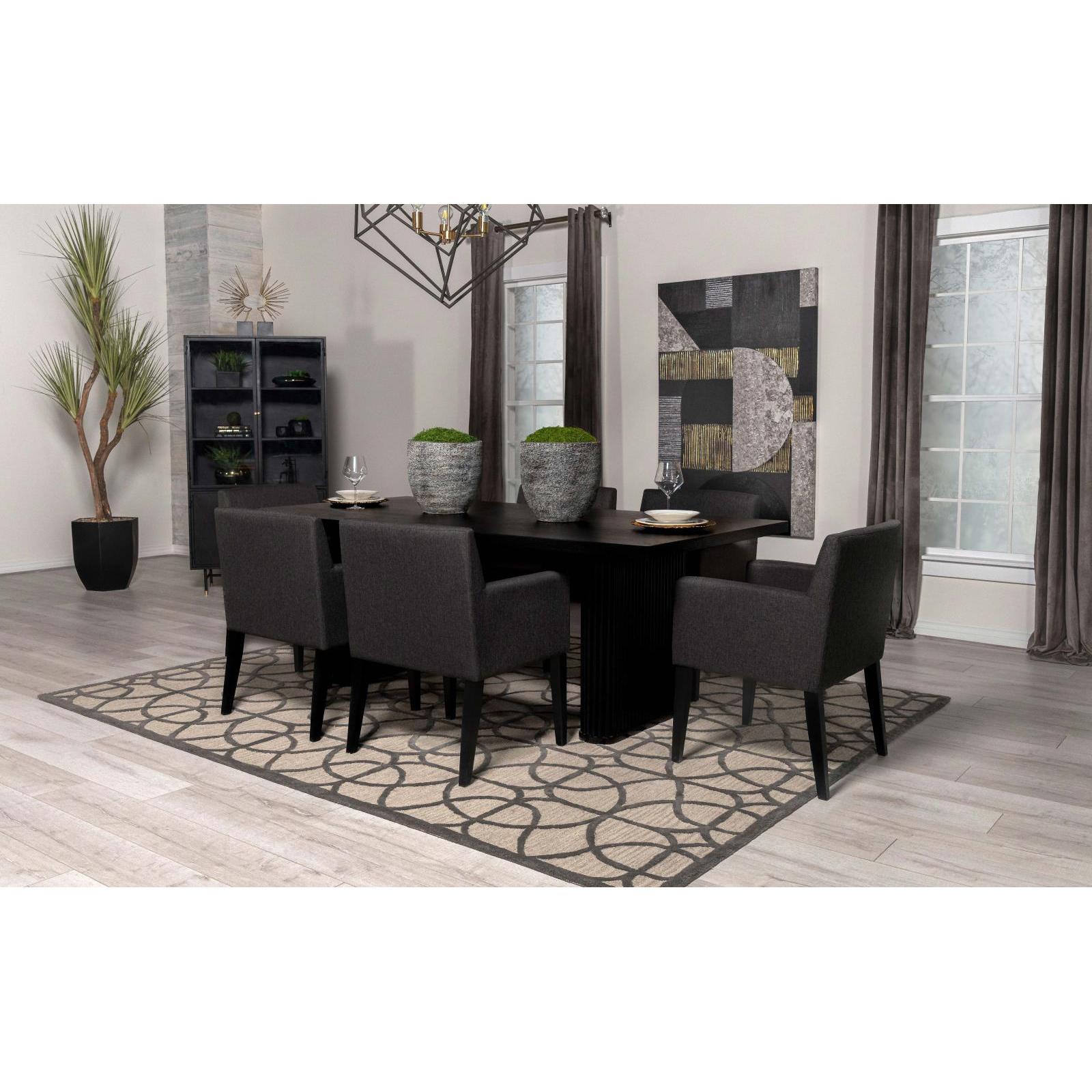  Coaster Furniture Catherine 106251 Rectangular 84-inch Wood Dining Table - Black IMAGE 2