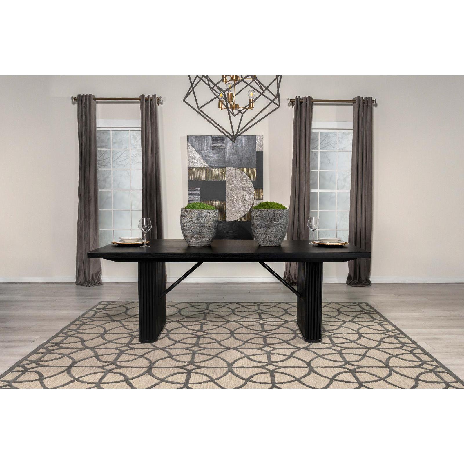  Coaster Furniture Catherine 106251 Rectangular 84-inch Wood Dining Table - Black IMAGE 8