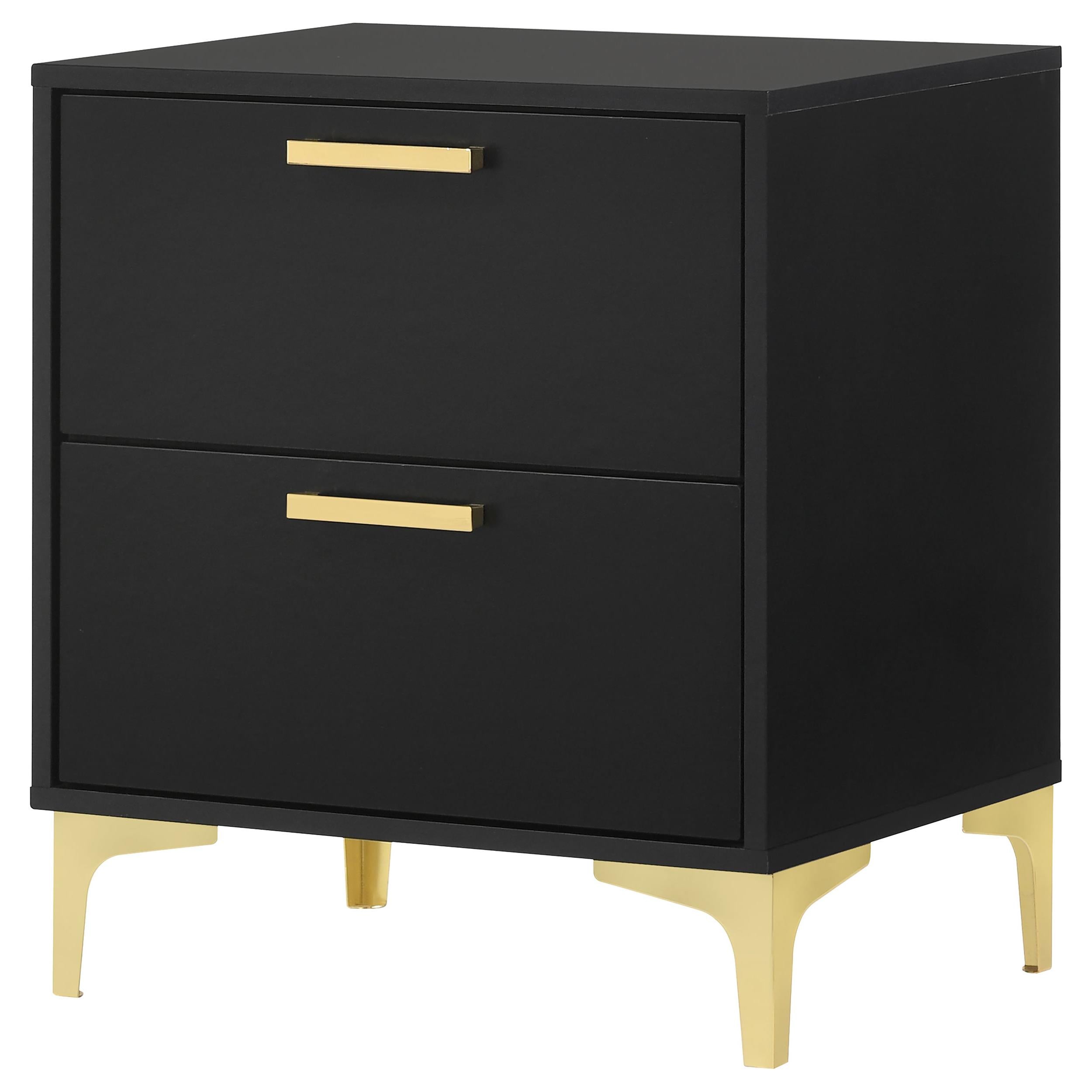  Coaster Furniture Kendall 224452 2-Drawer Nightstand - Black IMAGE 3