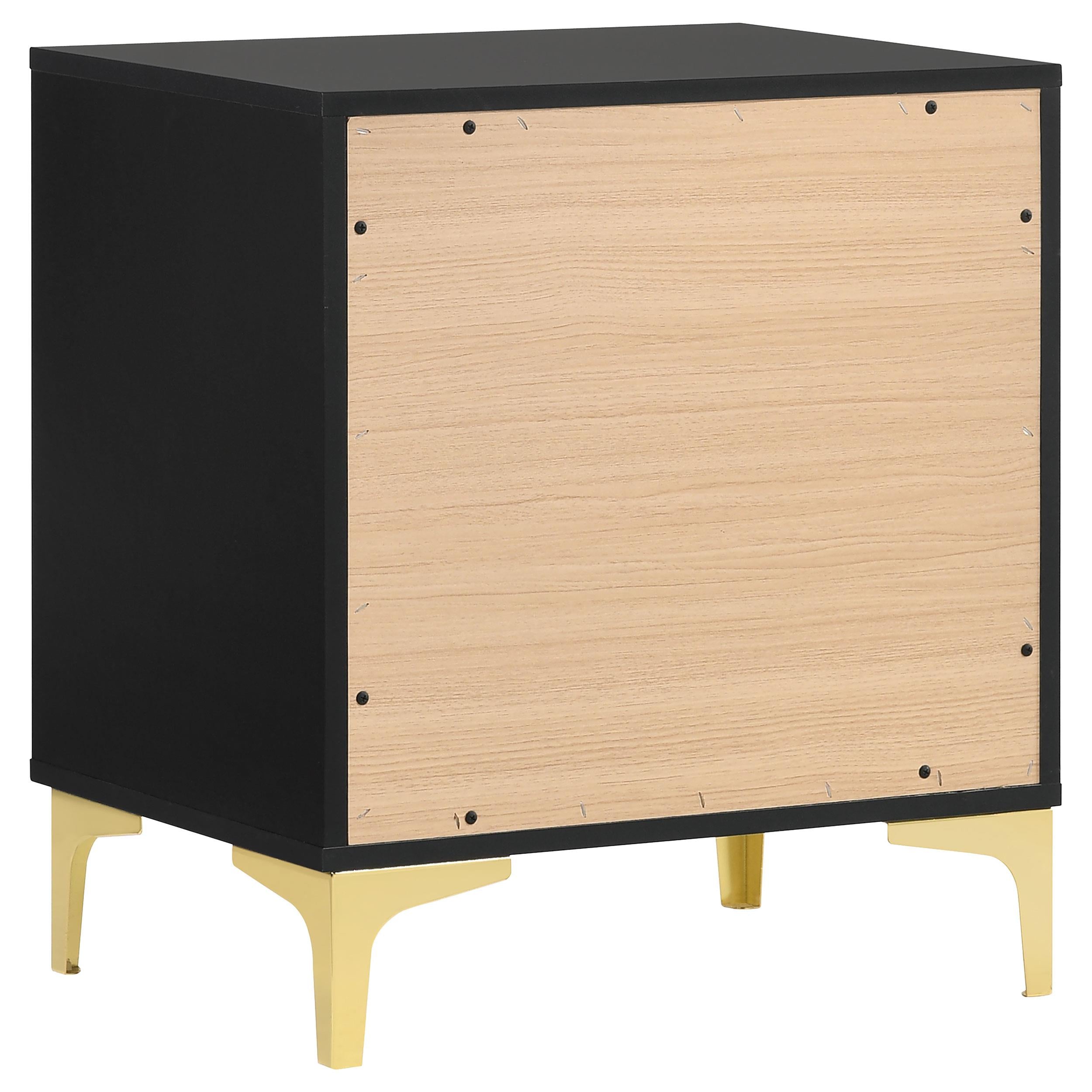  Coaster Furniture Kendall 224452 2-Drawer Nightstand - Black IMAGE 5