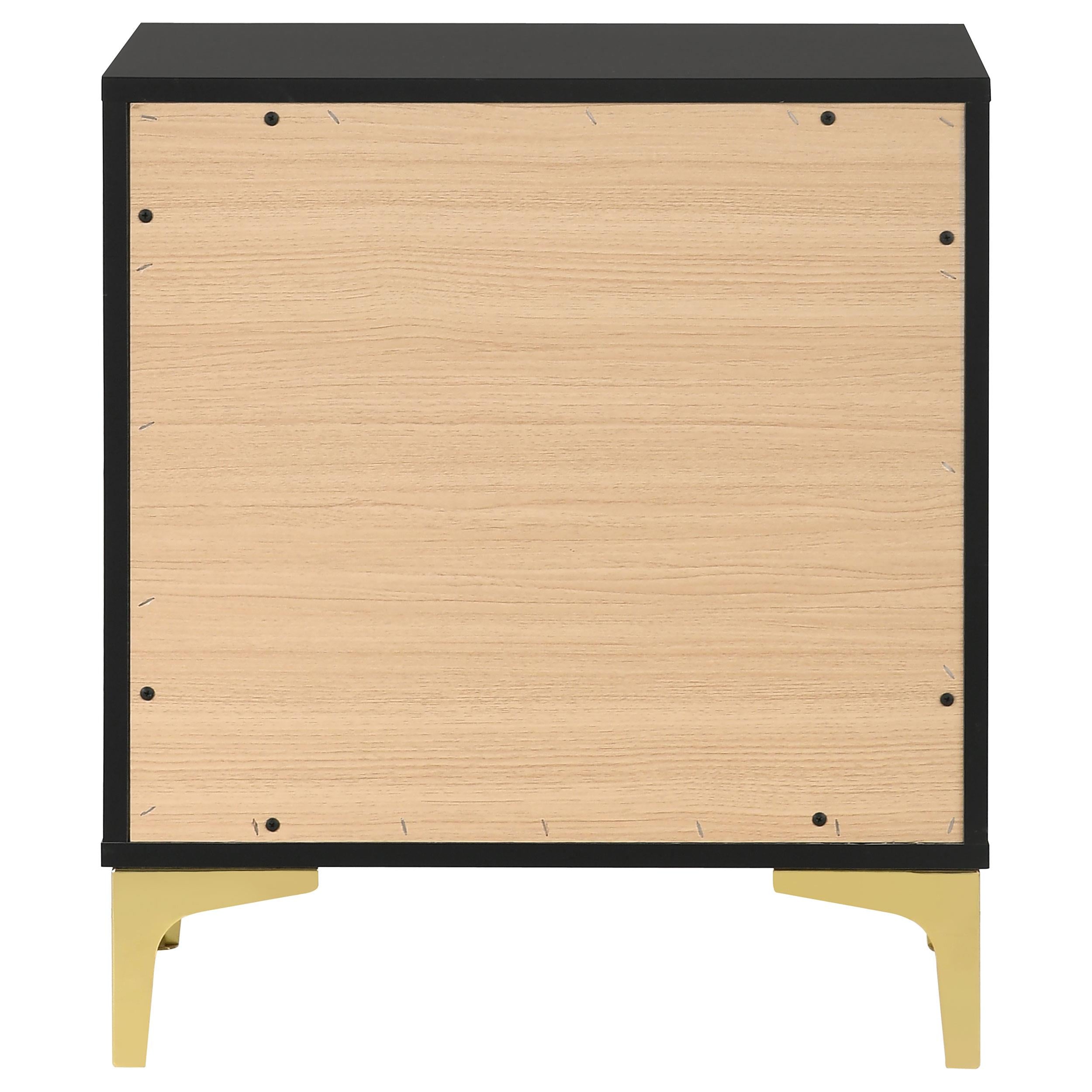  Coaster Furniture Kendall 224452 2-Drawer Nightstand - Black IMAGE 6