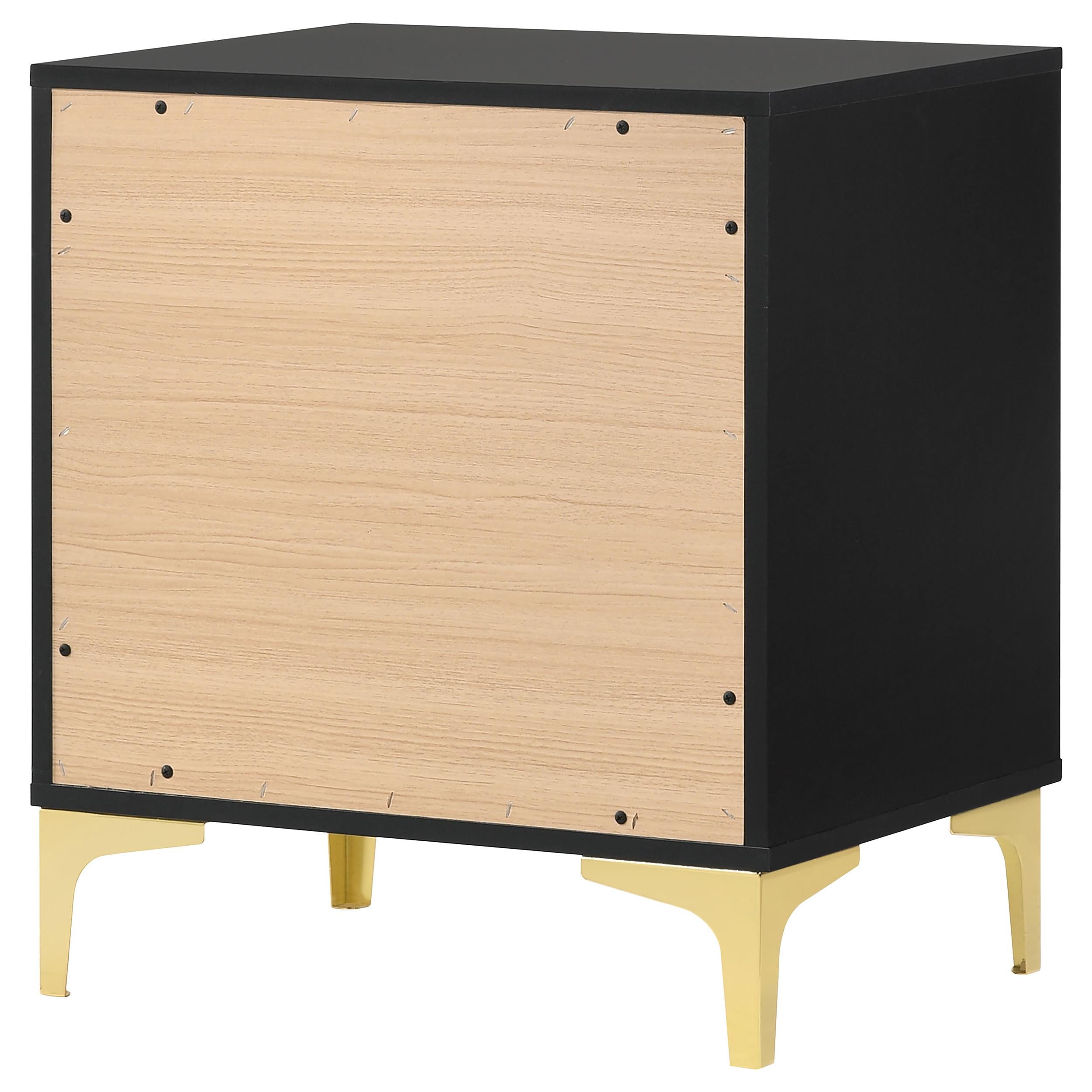  Coaster Furniture Kendall 224452 2-Drawer Nightstand - Black IMAGE 7