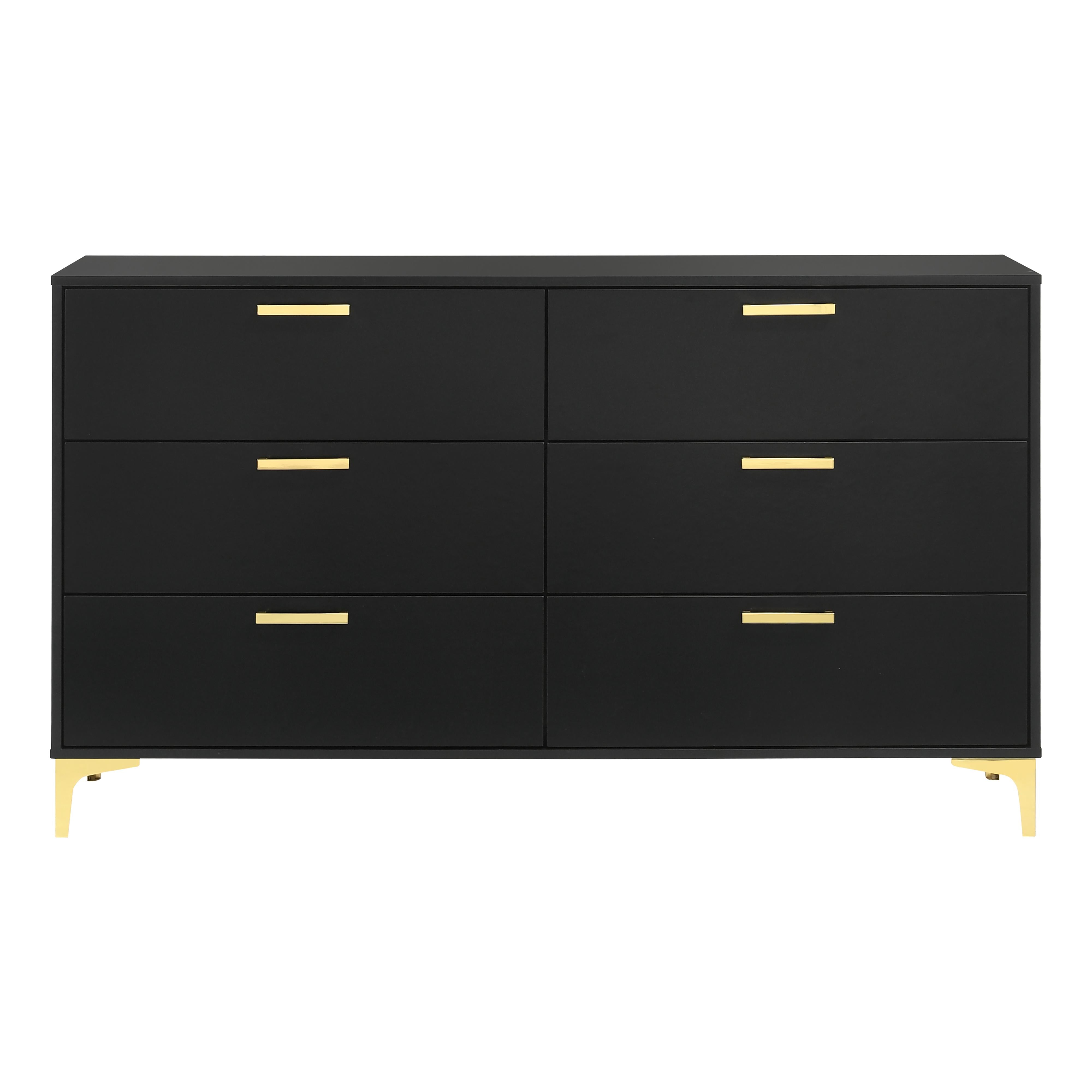  Coaster Furniture Kendall 224453 6-Drawer Dresser - Black IMAGE 3