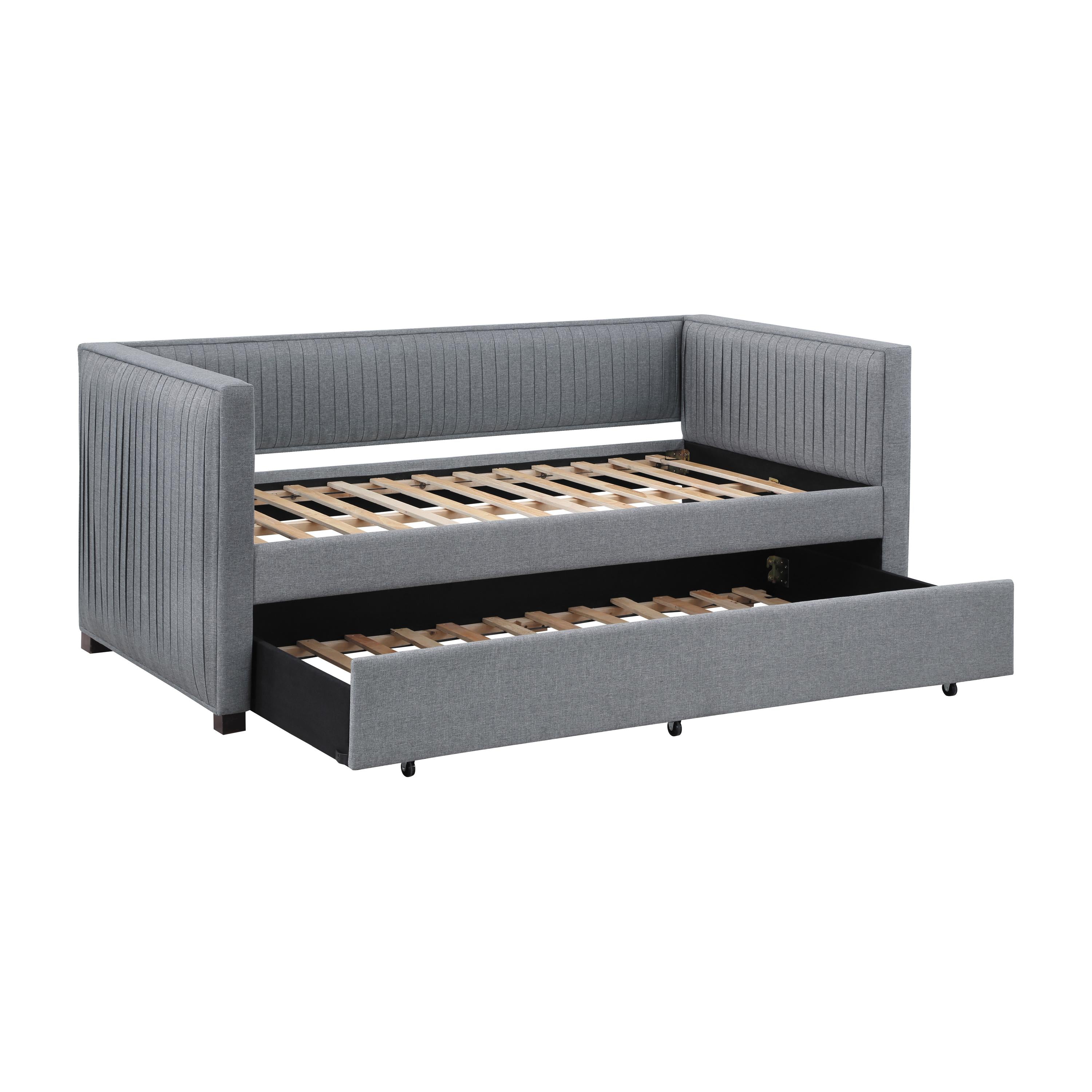  Coaster Furniture Brodie 300554 Upholstered Twin Daybed with Trundle - Grey IMAGE 3