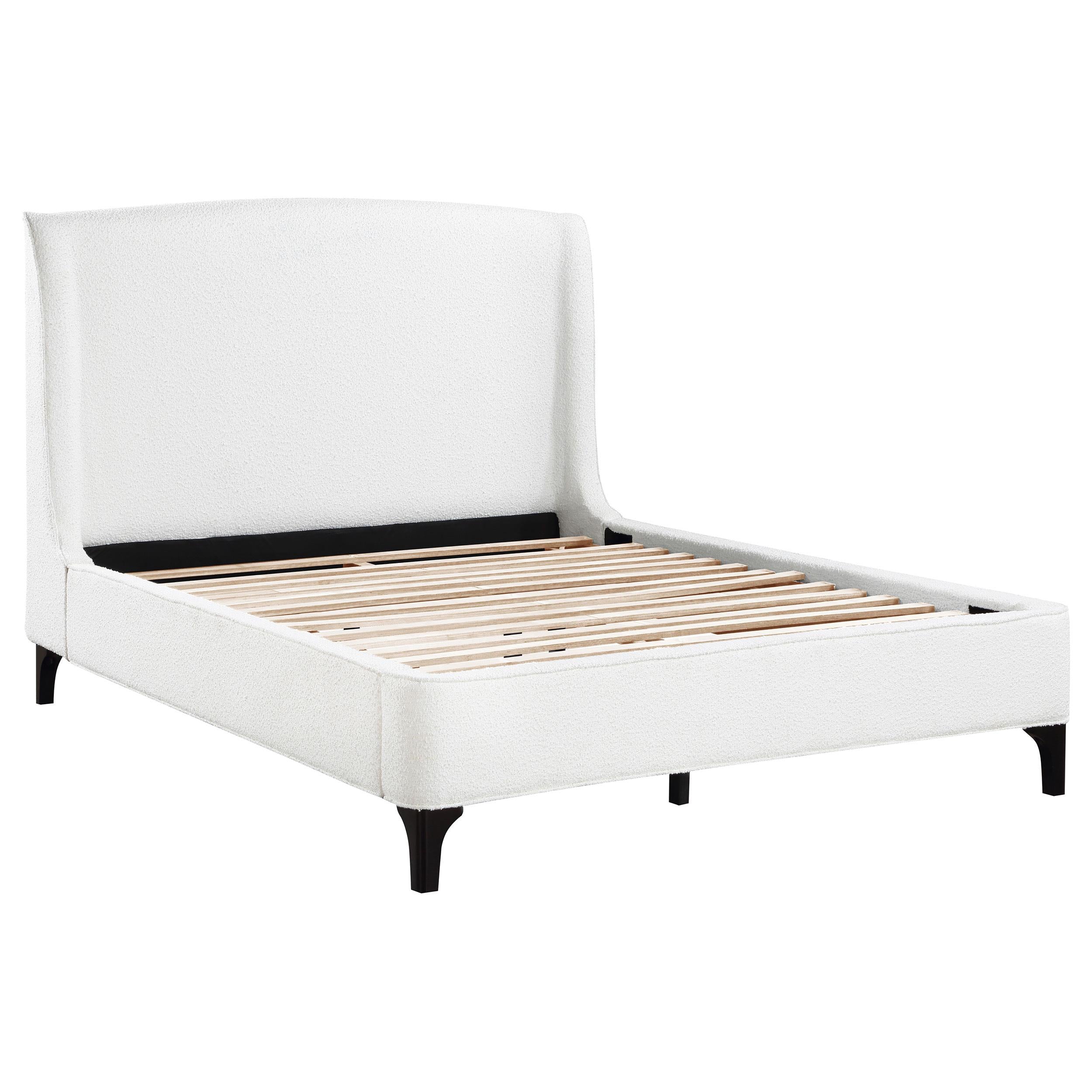  Size_King --  Mosby 306020KE Upholstered Eastern King Wingback Bed - Snow IMAGE 1