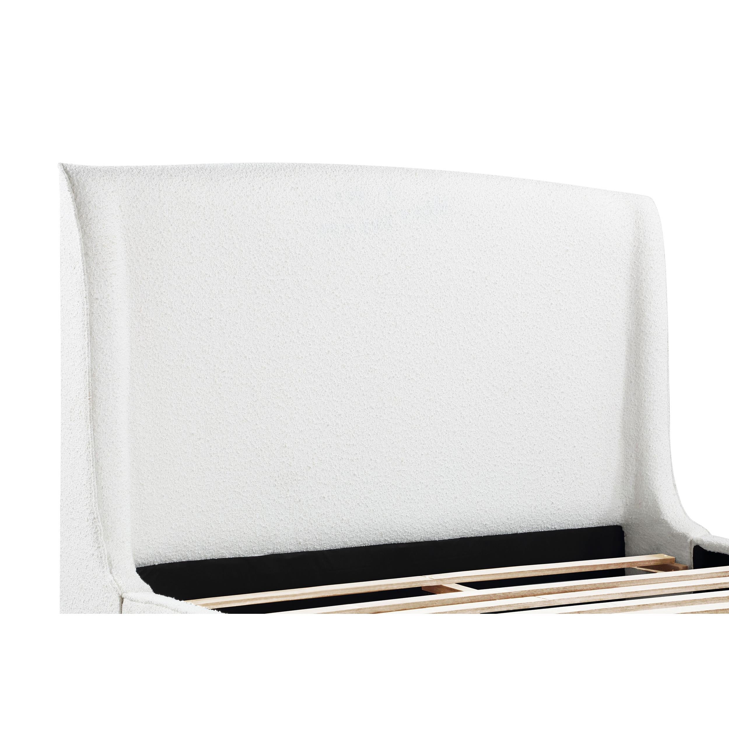  Size_King --  Mosby 306020KE Upholstered Eastern King Wingback Bed - Snow IMAGE 12