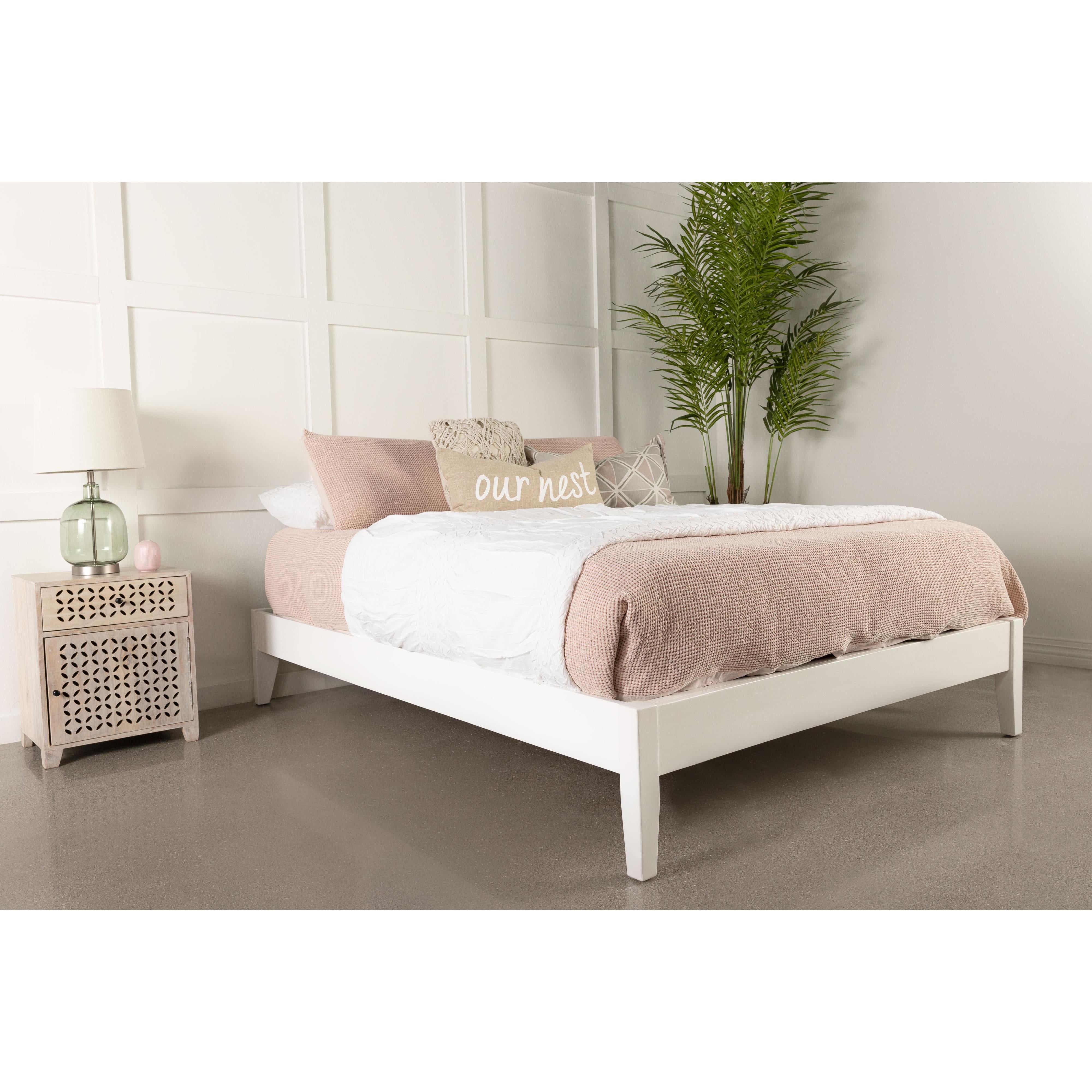  Size_King --  Hounslow 306128KE Eastern King Universal Platform Bed - White IMAGE 8