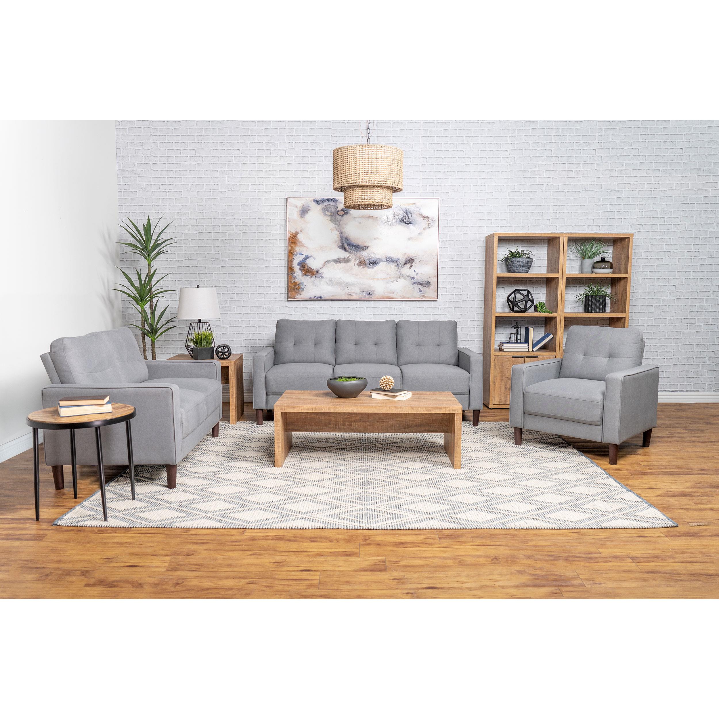  Coaster Furniture Bowen 506782 Upholstered Track Arm Tufted Loveseat - Grey IMAGE 10