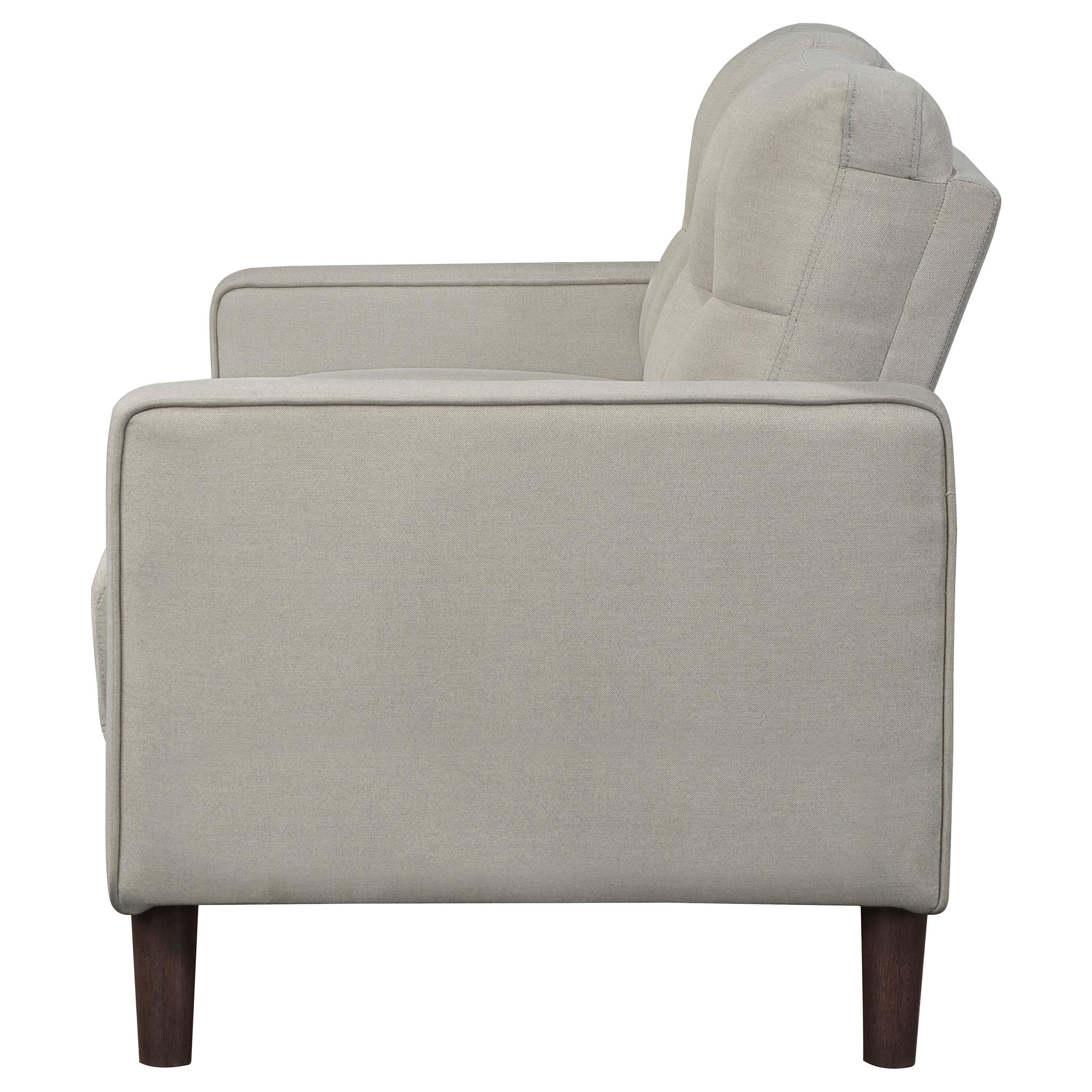  Coaster Furniture Bowen 506786 Upholstered Track Arm Tufted Loveseat - Beige IMAGE 4