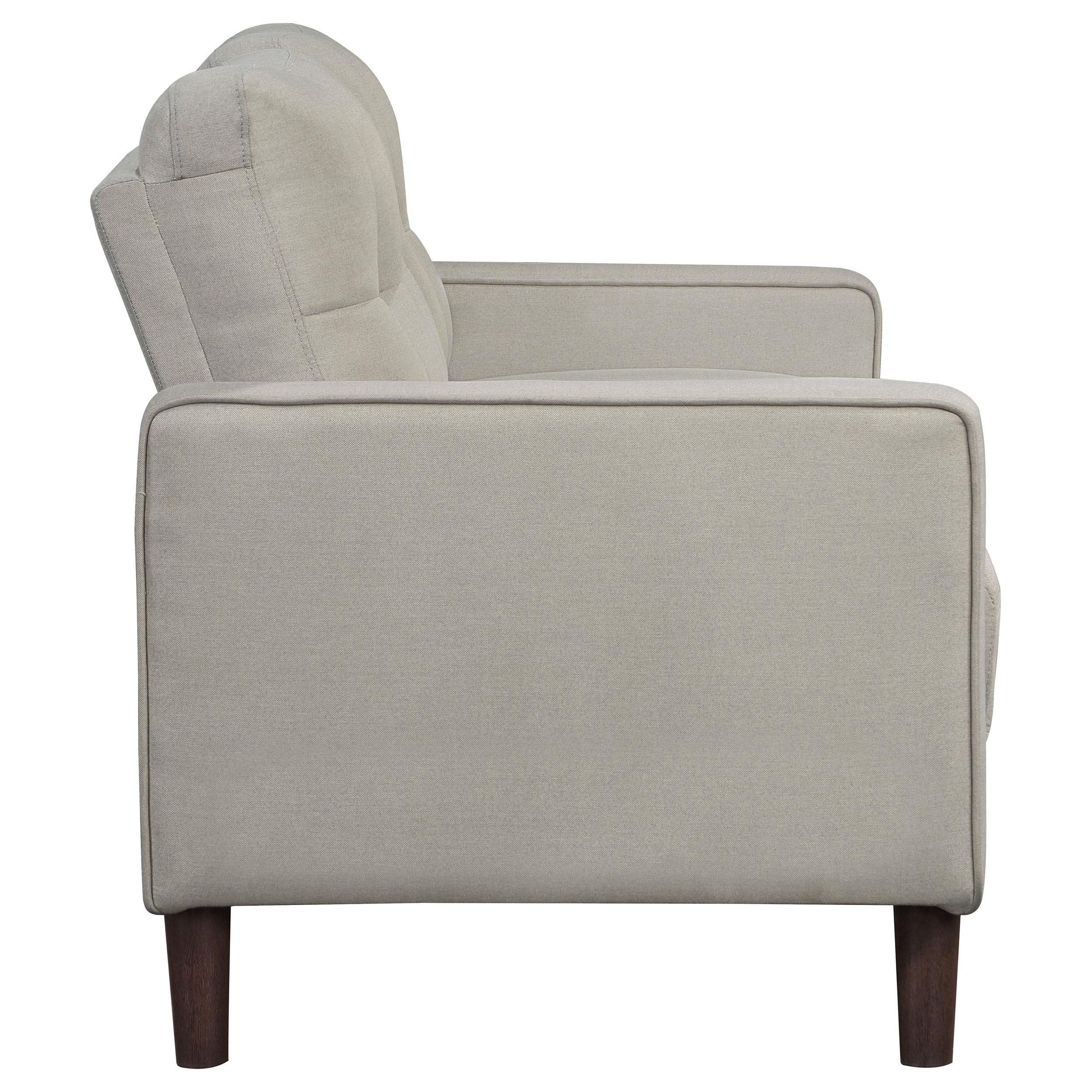  Coaster Furniture Bowen 506786 Upholstered Track Arm Tufted Loveseat - Beige IMAGE 7