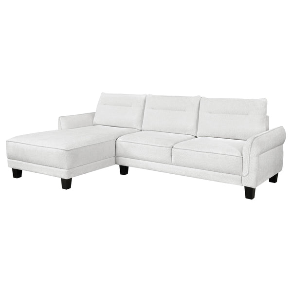 Coaster Furniture Caspian 509550 Upholstered Curved Arm Chaise Sectional Sofa - White