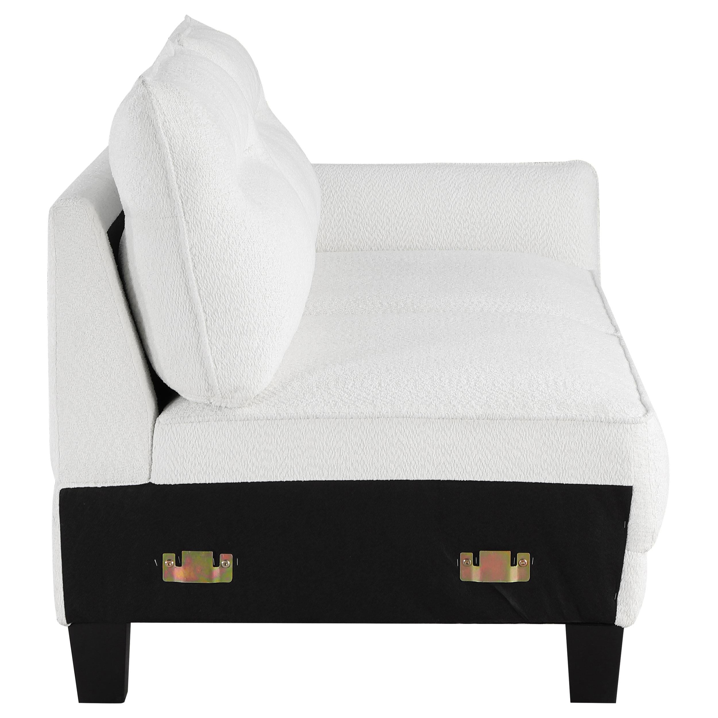  Coaster Furniture Caspian 509550 Upholstered Curved Arm Chaise Sectional Sofa - White IMAGE 12