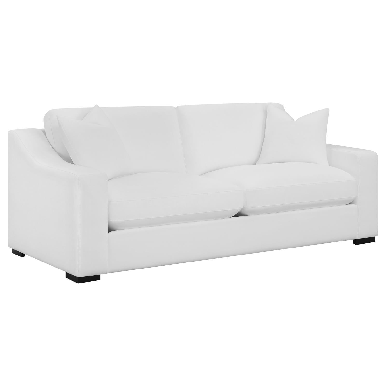  Coaster Furniture Ashlyn 509891 Upholstered Sloped Arm Sofa - White IMAGE 7