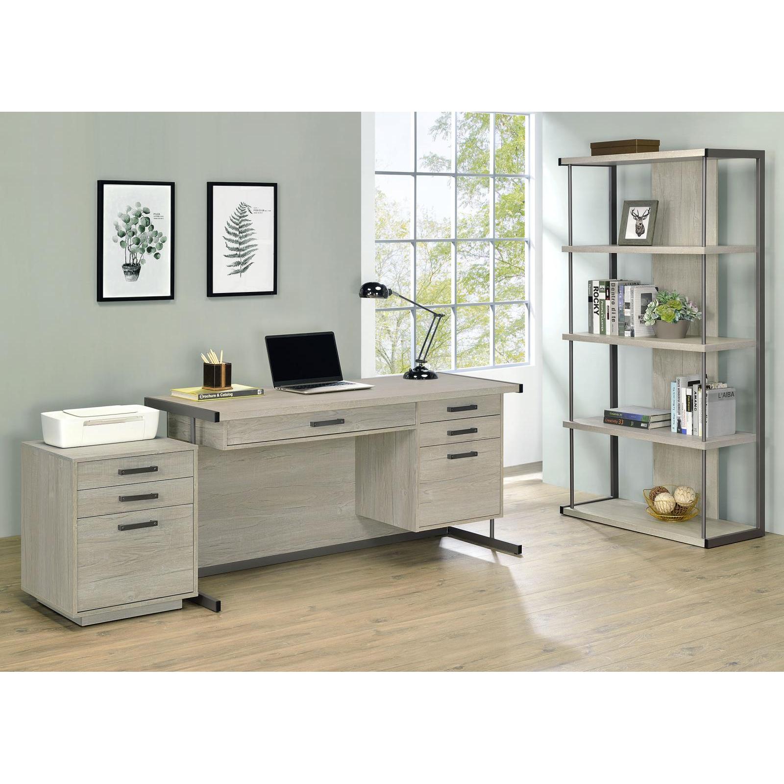  Coaster Furniture Loomis 805883 72-inch 4-shelf Bookshelf - Whitewashed Grey IMAGE 11