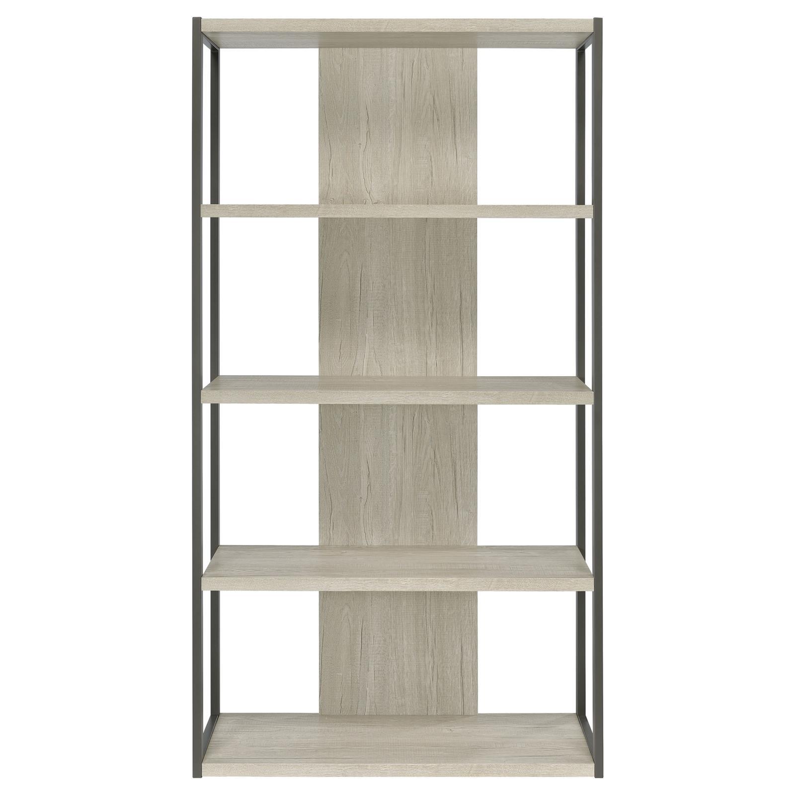  Coaster Furniture Loomis 805883 72-inch 4-shelf Bookshelf - Whitewashed Grey IMAGE 3
