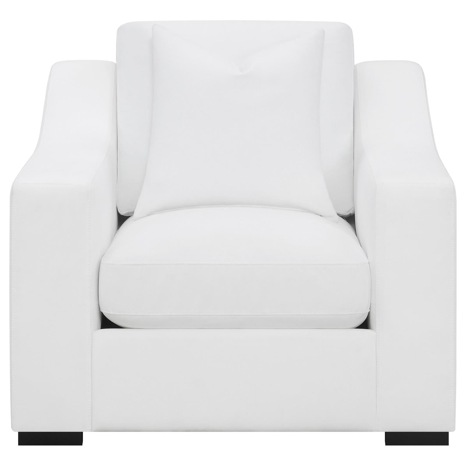  Coaster Furniture Ashlyn 509893 Upholstered Sloped Arm Accent Chair - White IMAGE 3
