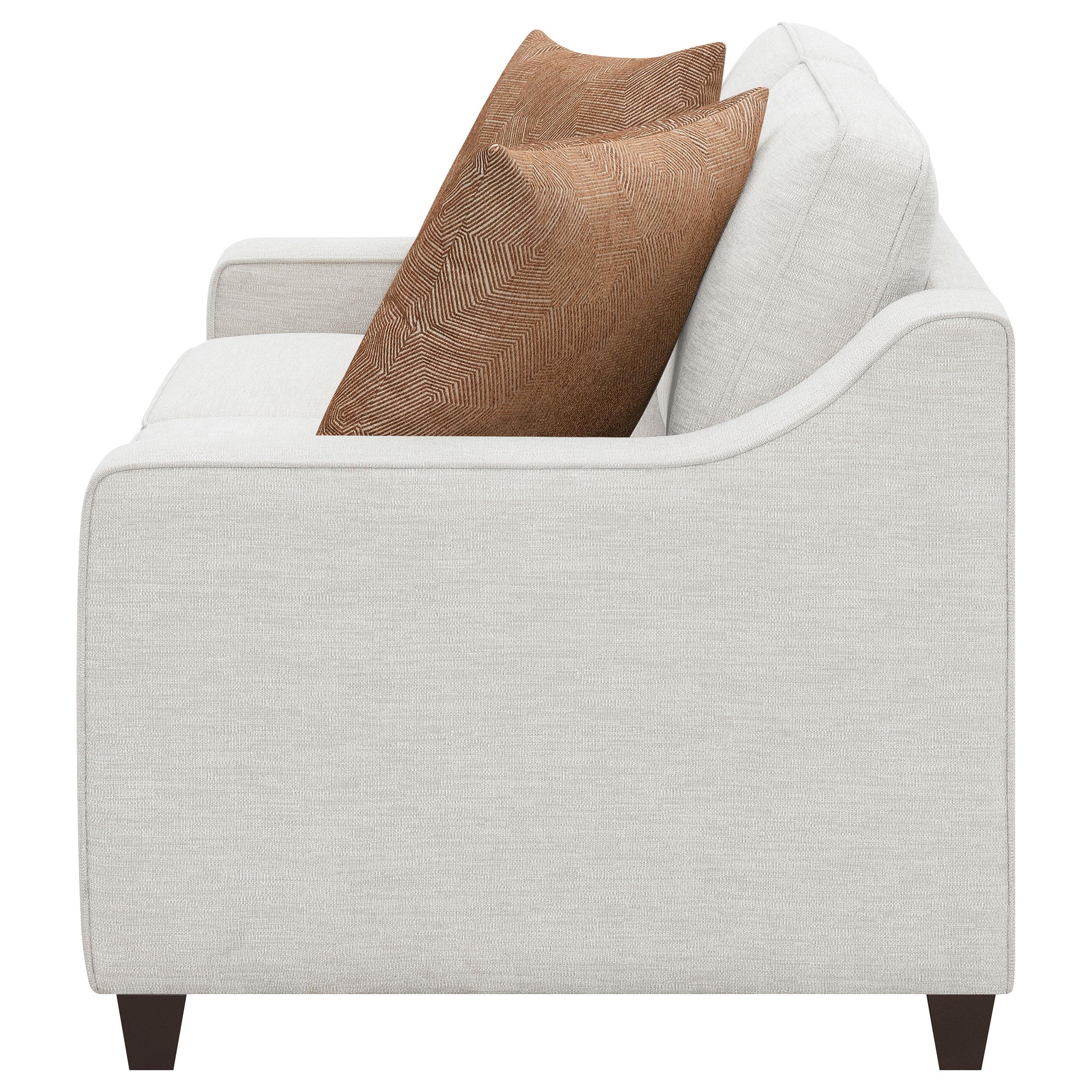  Coaster Furniture Christine 552062 Upholstered Sloped Arm Loveseat - Beige IMAGE 4