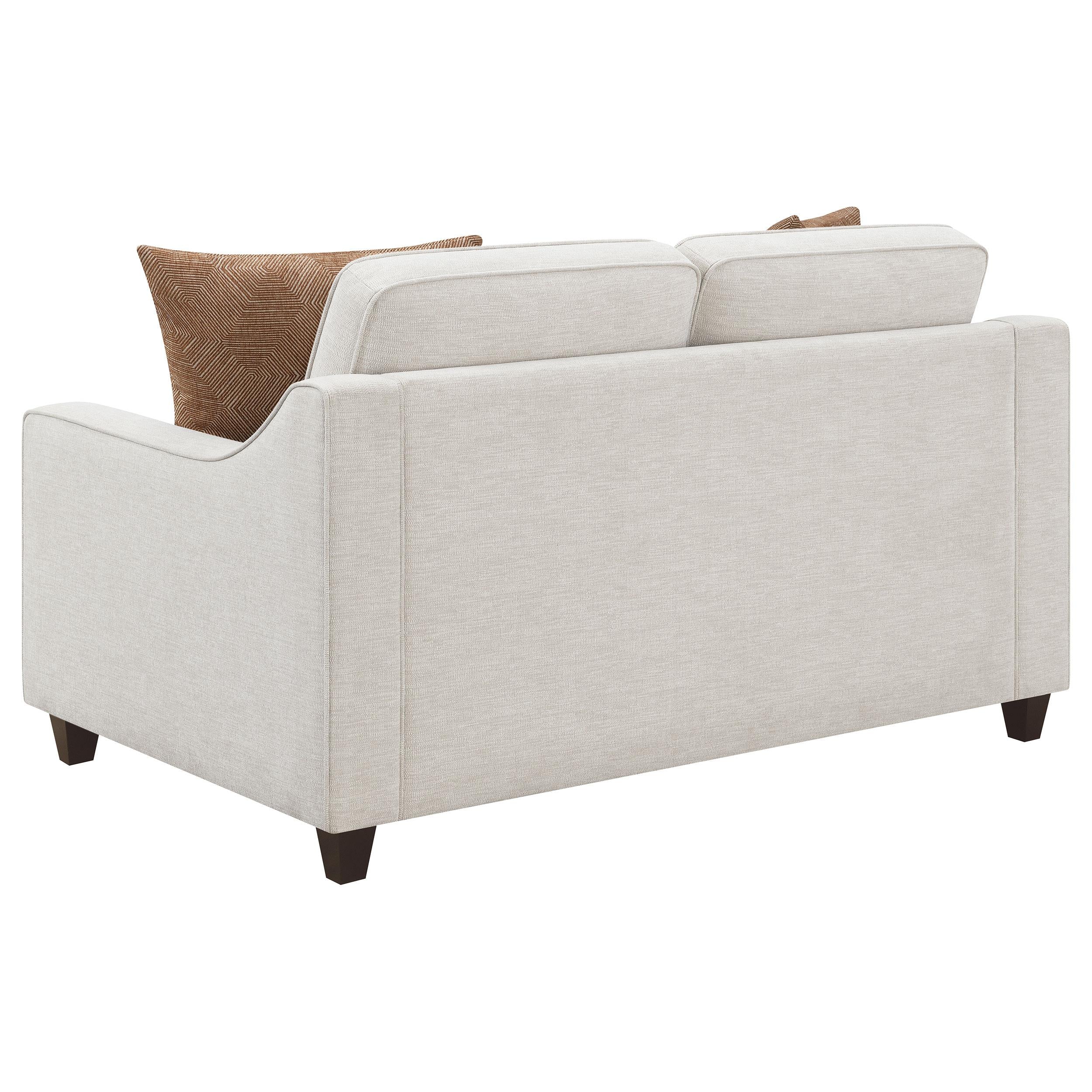  Coaster Furniture Christine 552062 Upholstered Sloped Arm Loveseat - Beige IMAGE 5