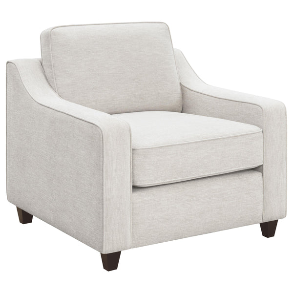 Coaster Furniture Christine 552063 Upholstered Sloped Arm Accent Chair - Beige