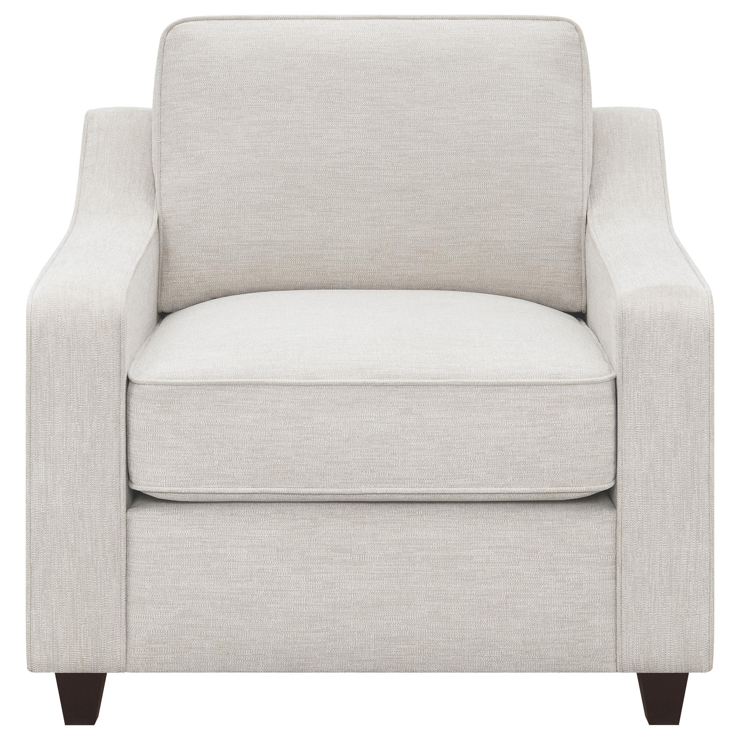  Coaster Furniture Christine 552063 Upholstered Sloped Arm Accent Chair - Beige IMAGE 2