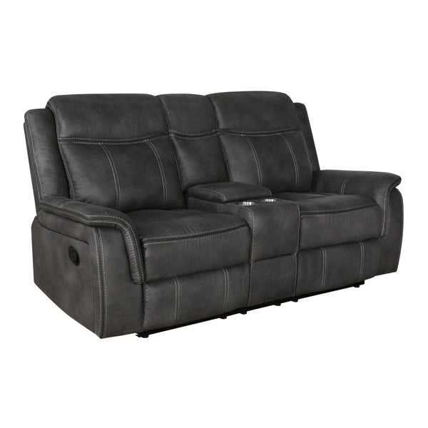 Coaster Furniture Lawrence 603505 Upholstered Padded Arm Reclining Loveseat - Charcoal